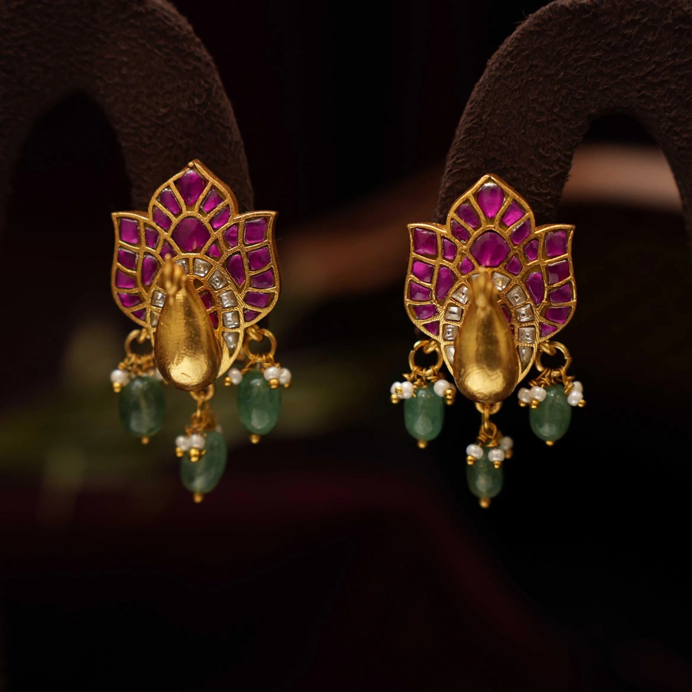 Imon Antique Ear Stud - Red