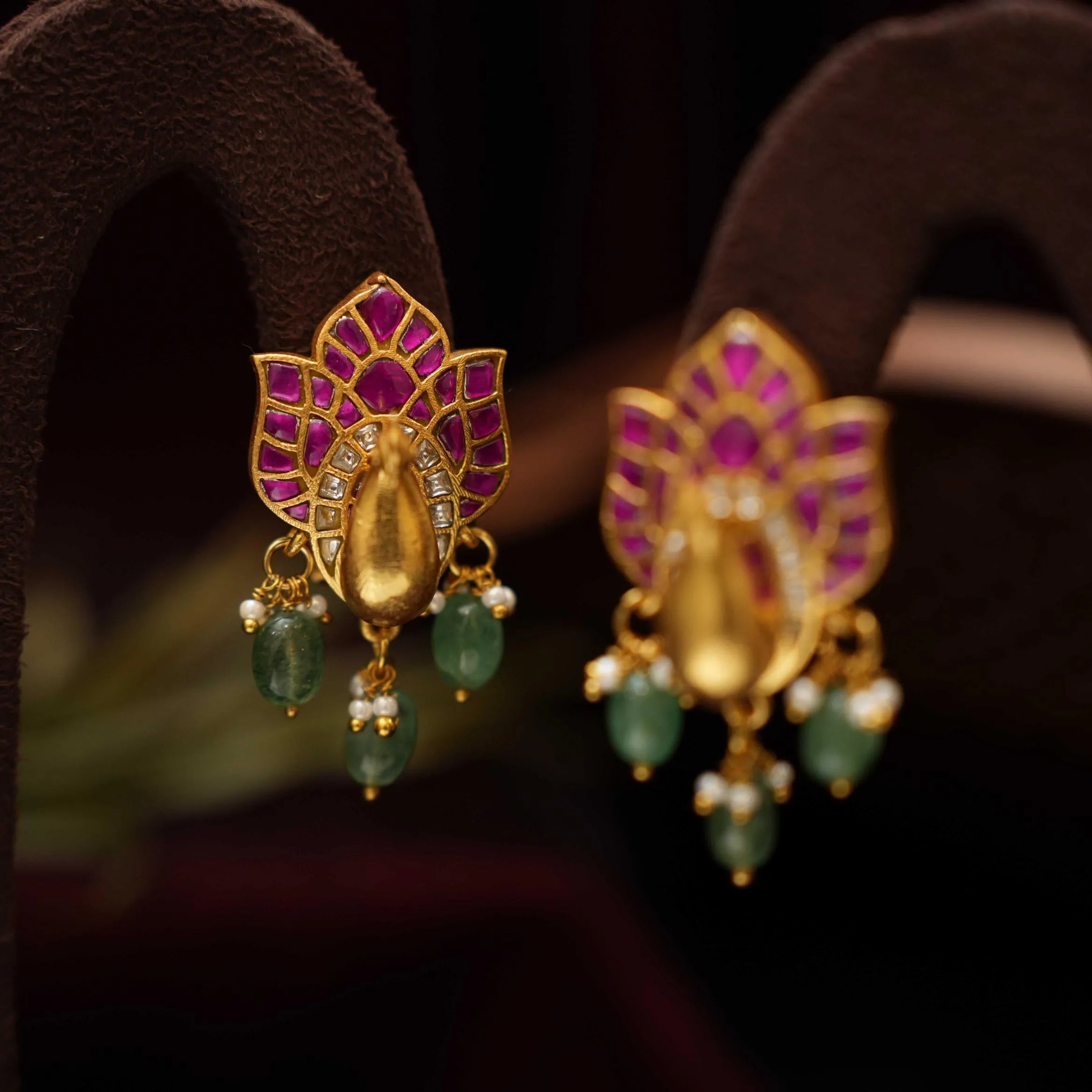 Imon Antique Ear Stud - Red