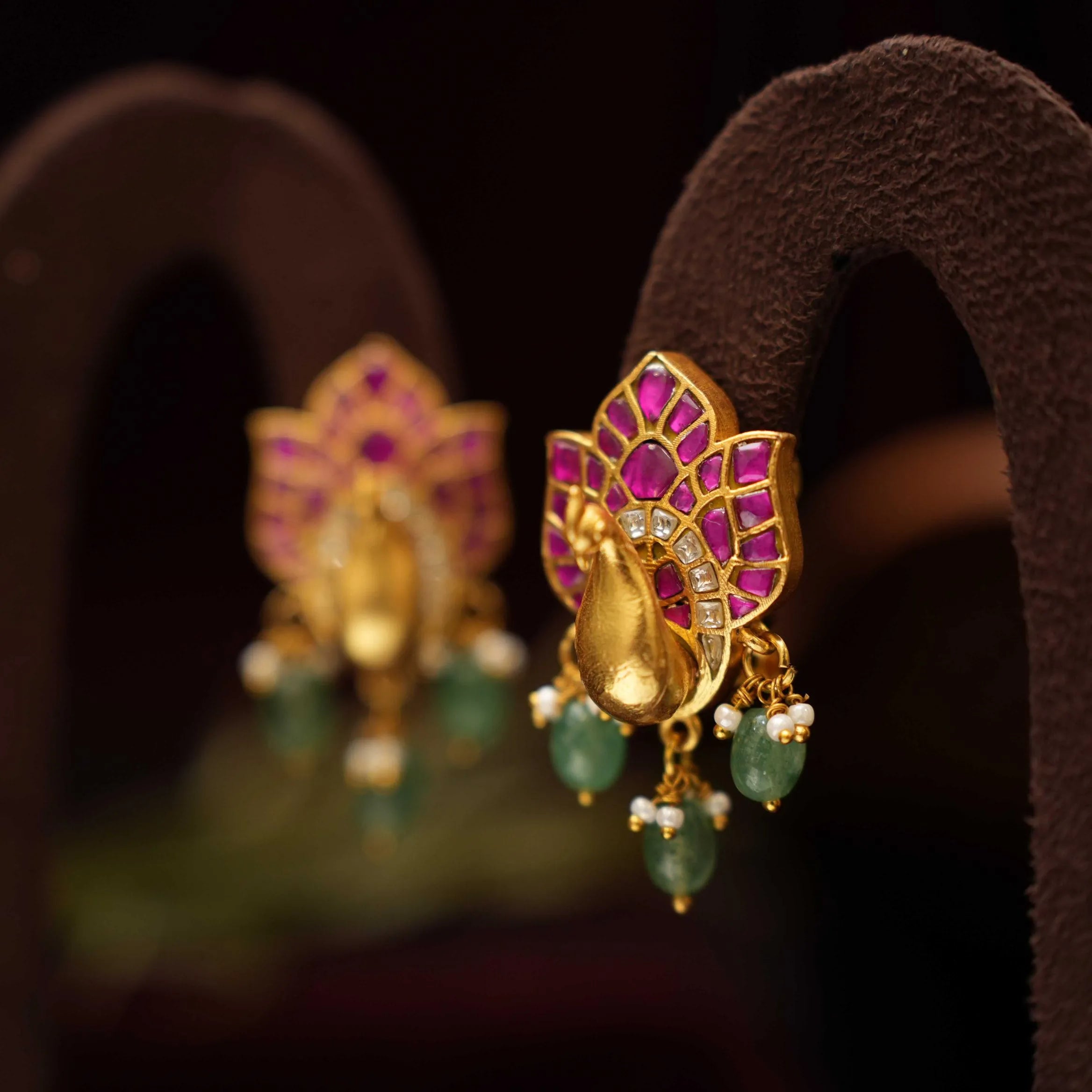 Imon Antique Ear Stud - Red