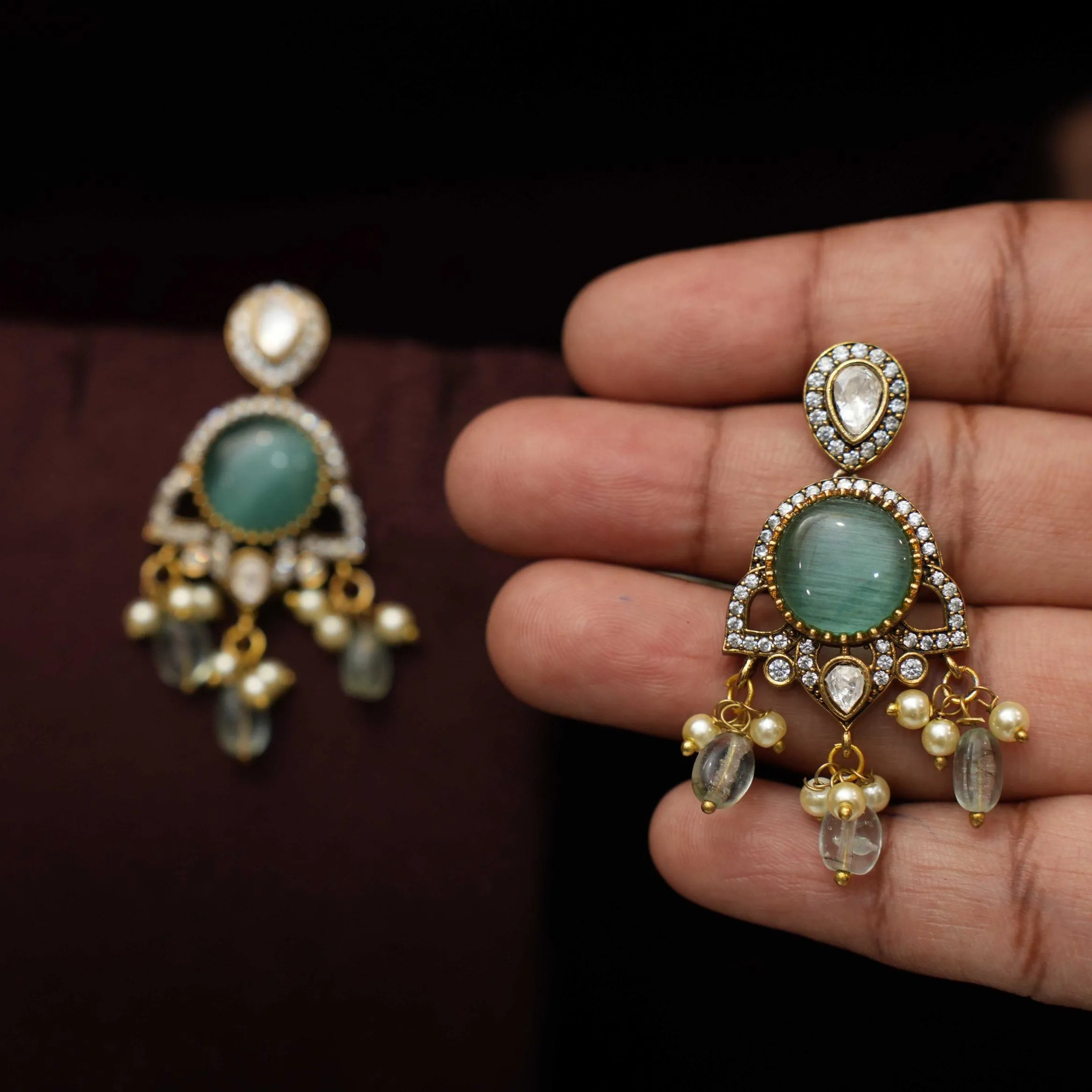Indumathi Victorian Polki Earrings - Alina