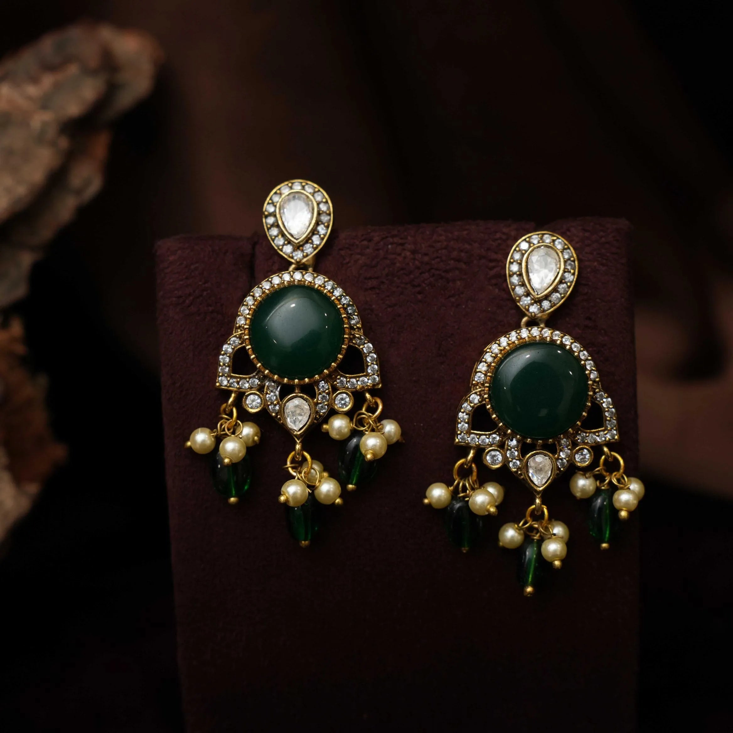 Indumathi Victorian Polki Earrings - Vini