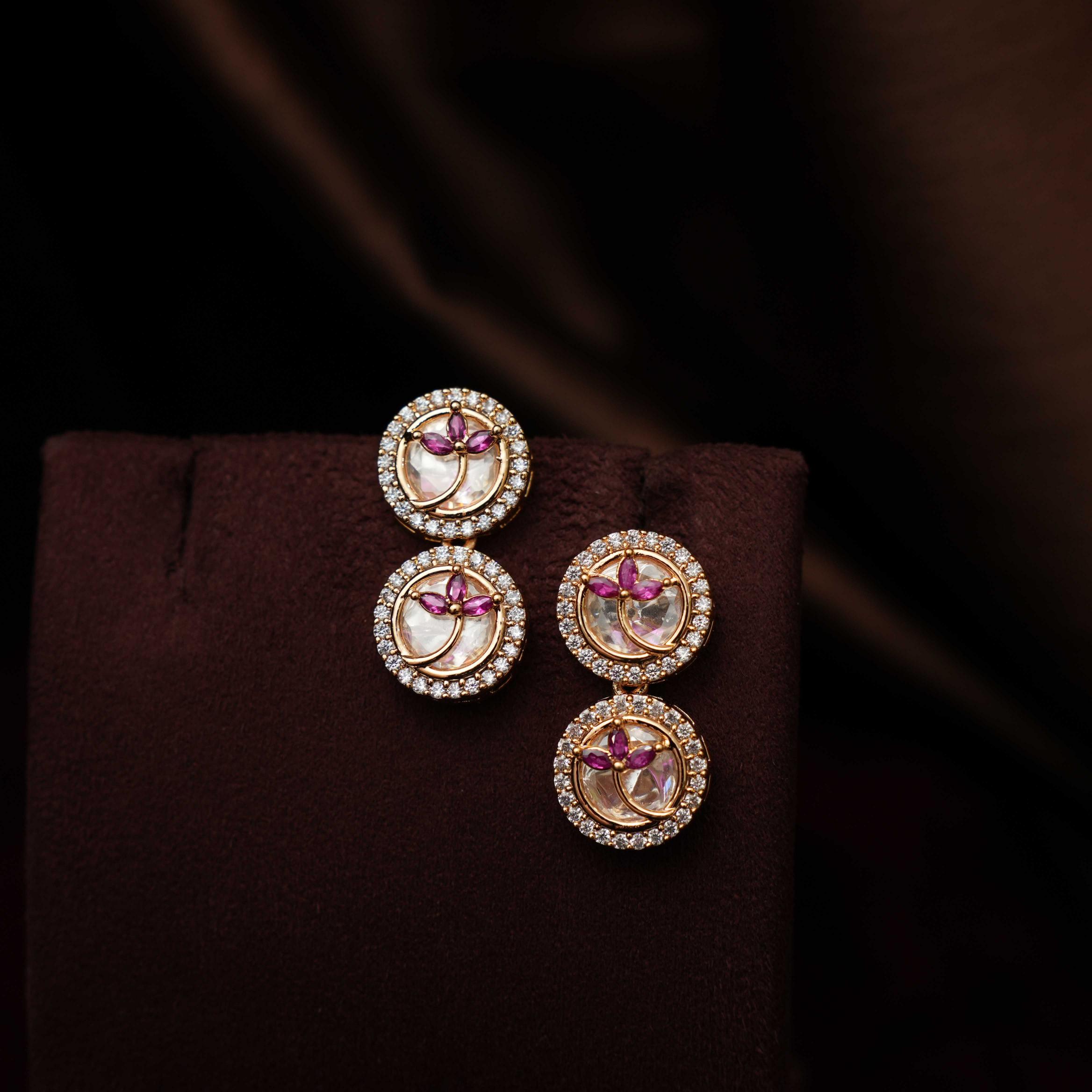 Ishita Polki Choker - Reddish Pink