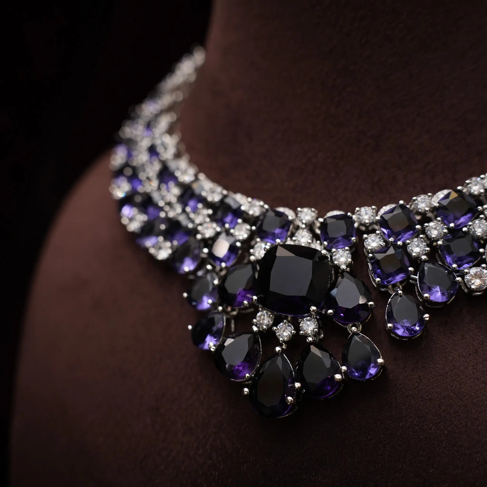 Jagrti Zircon Necklace - Purple