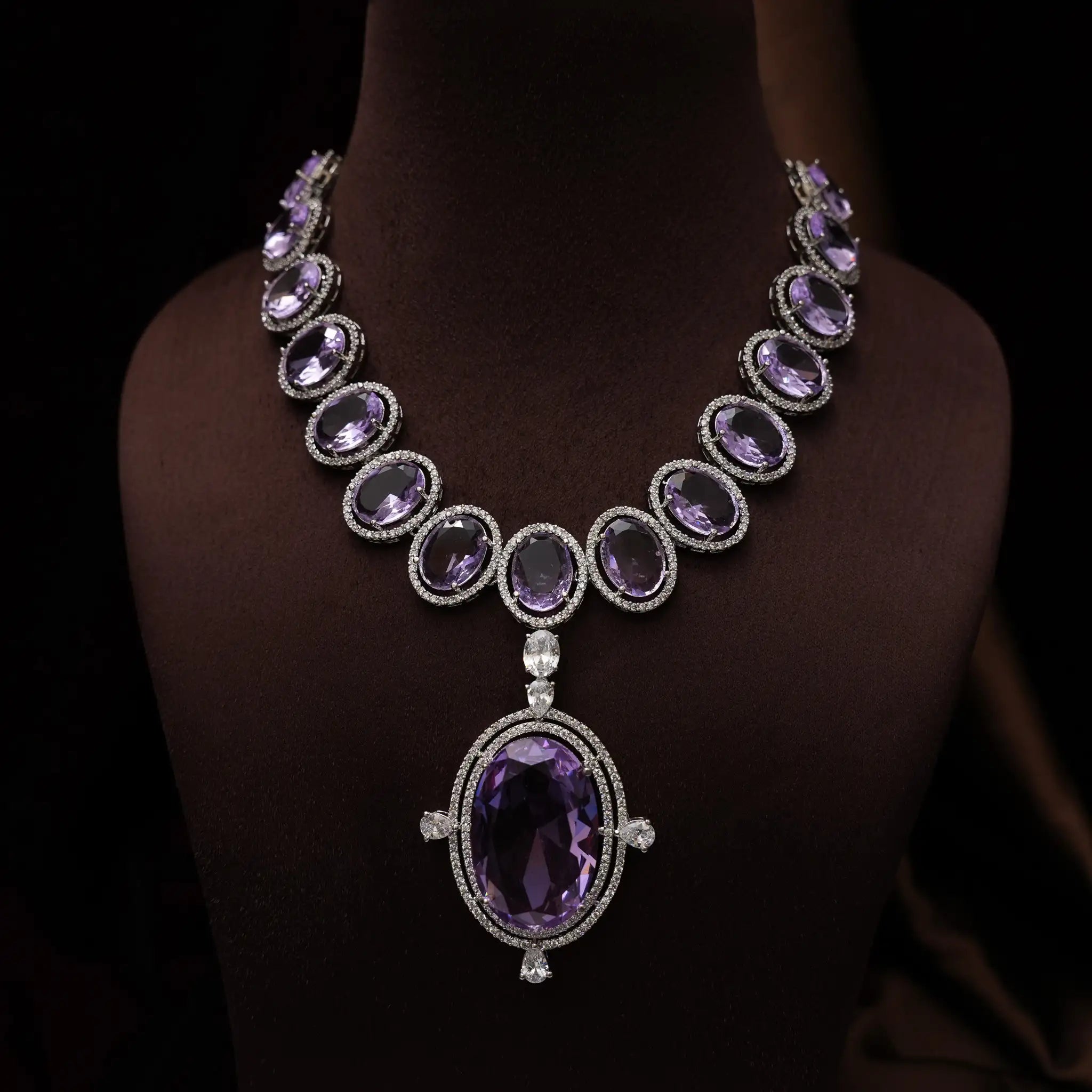 Jayani Zircon Necklace - Lilac