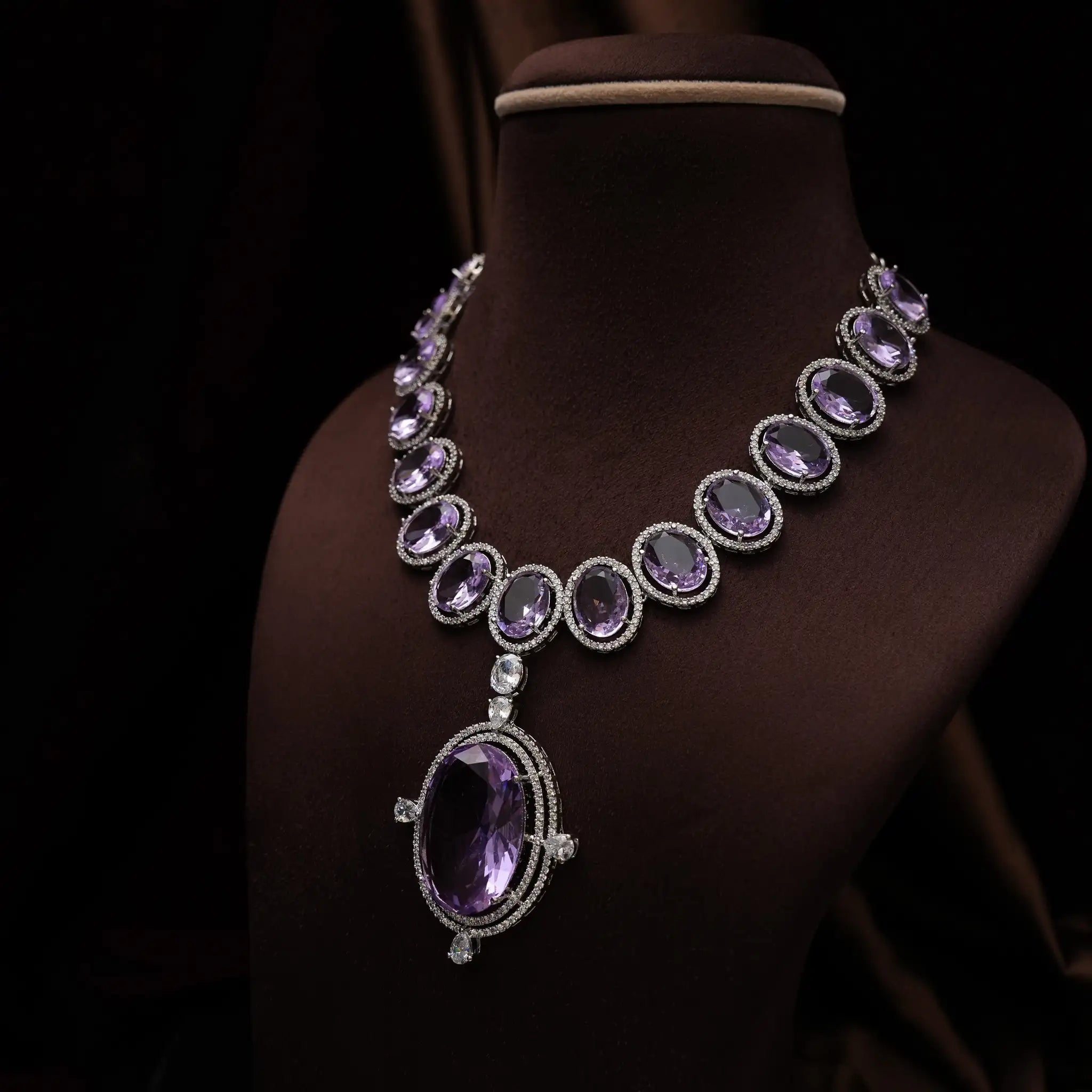 Jayani Zircon Necklace - Lilac