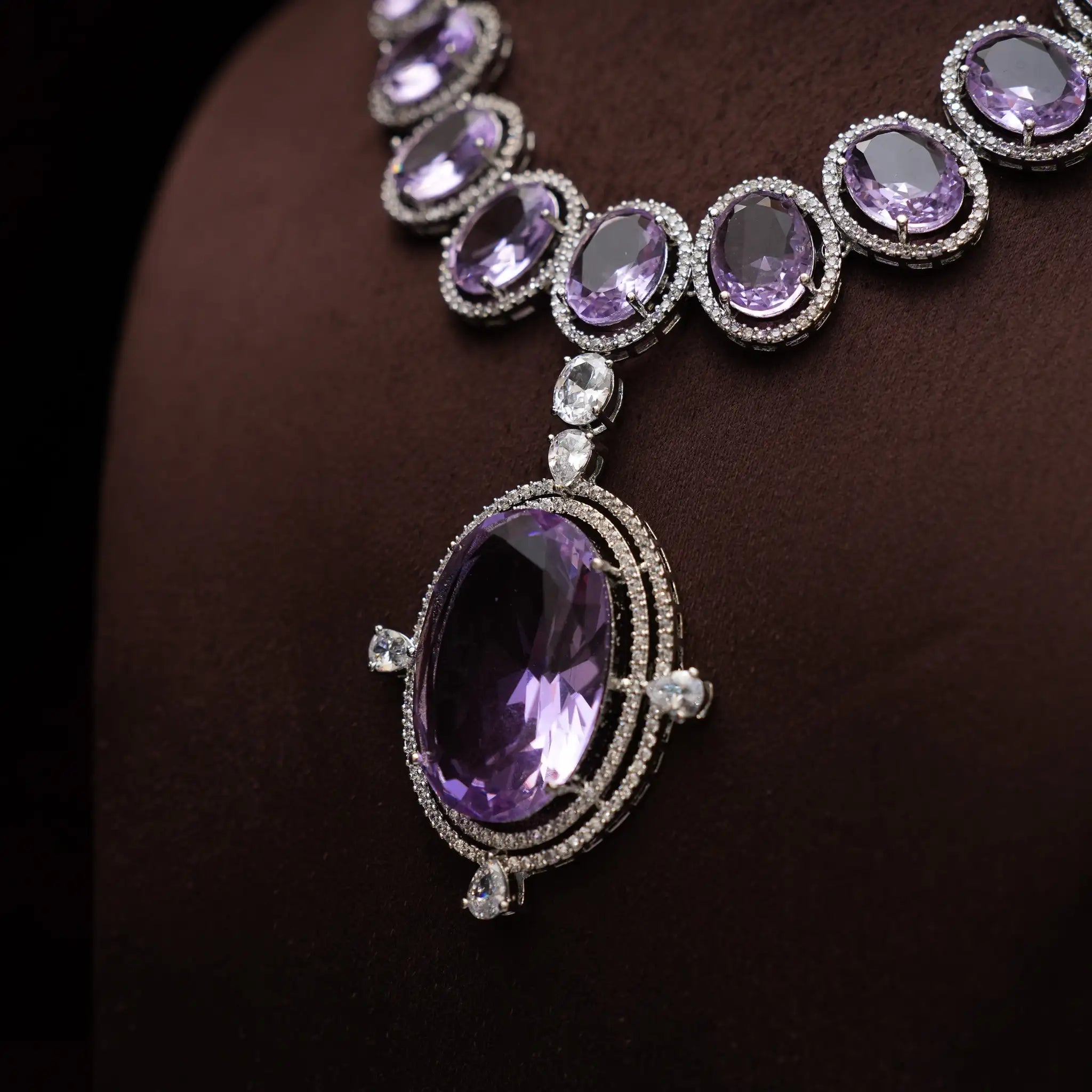 Jayani Zircon Necklace - Lilac