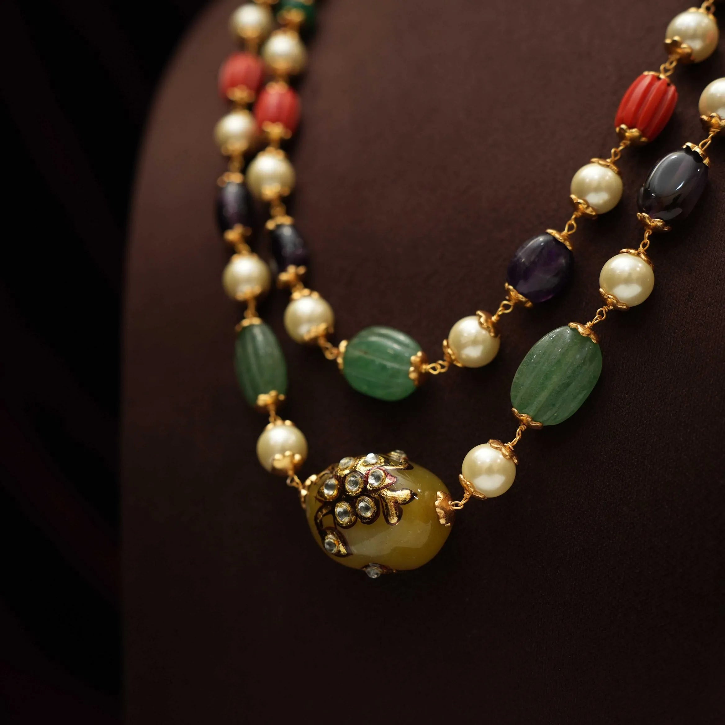 Jishnu Beaded Necklace - Palak