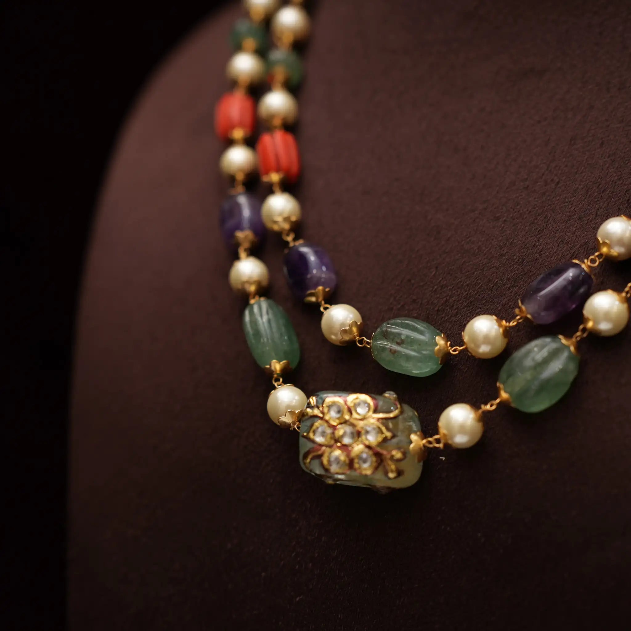 Jishnu Beaded Necklace - Palak