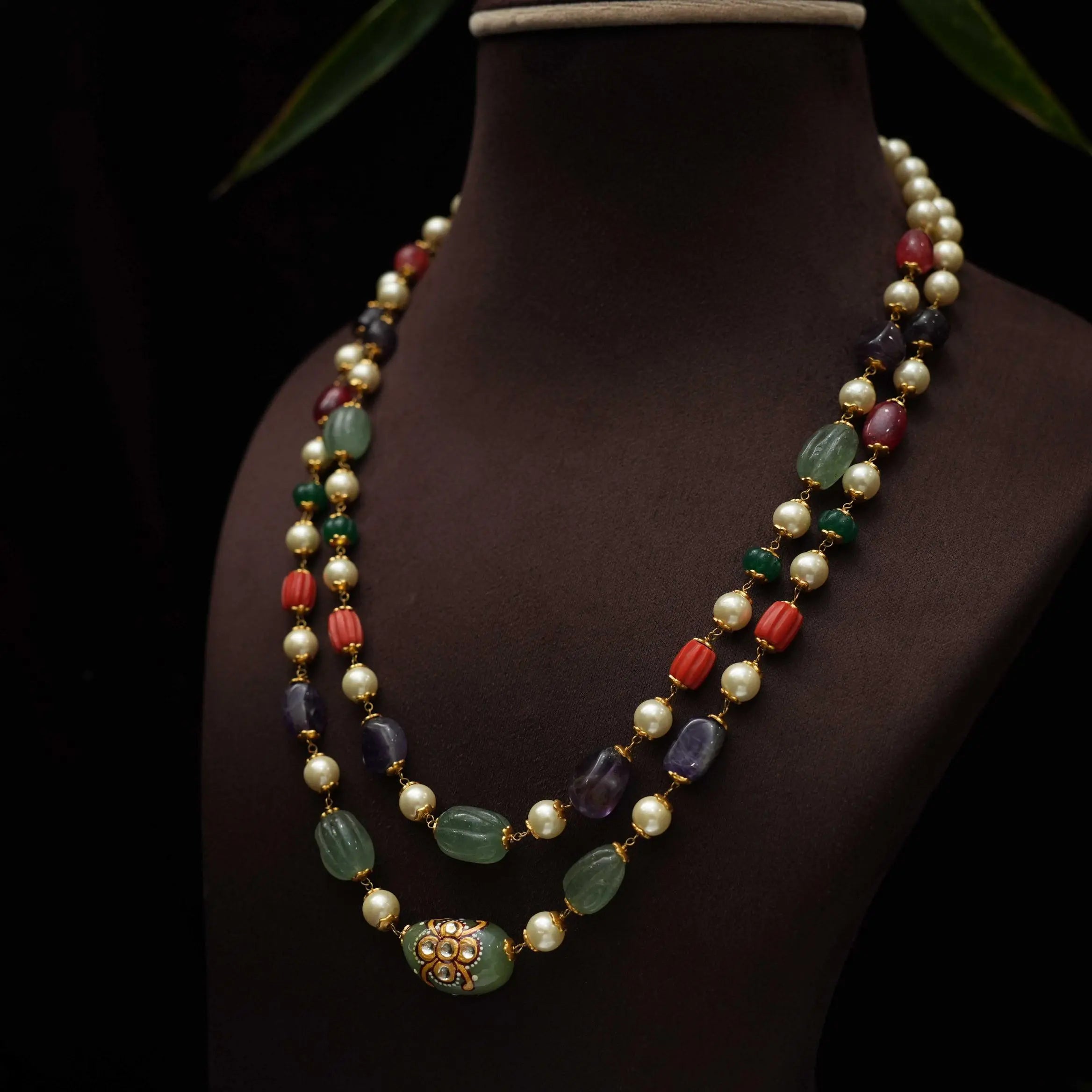 Jishnu Beaded Necklace - Square