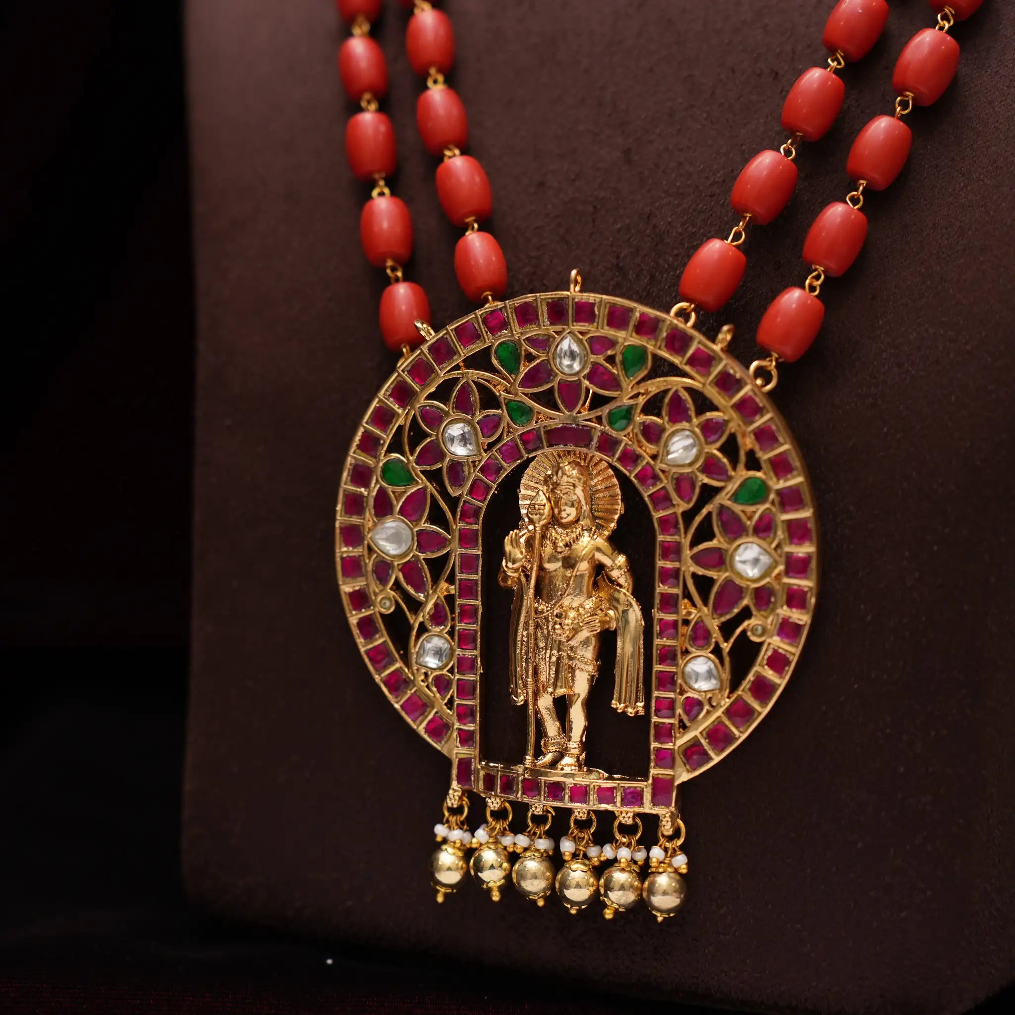 Jivitha Beaded Coral Necklace