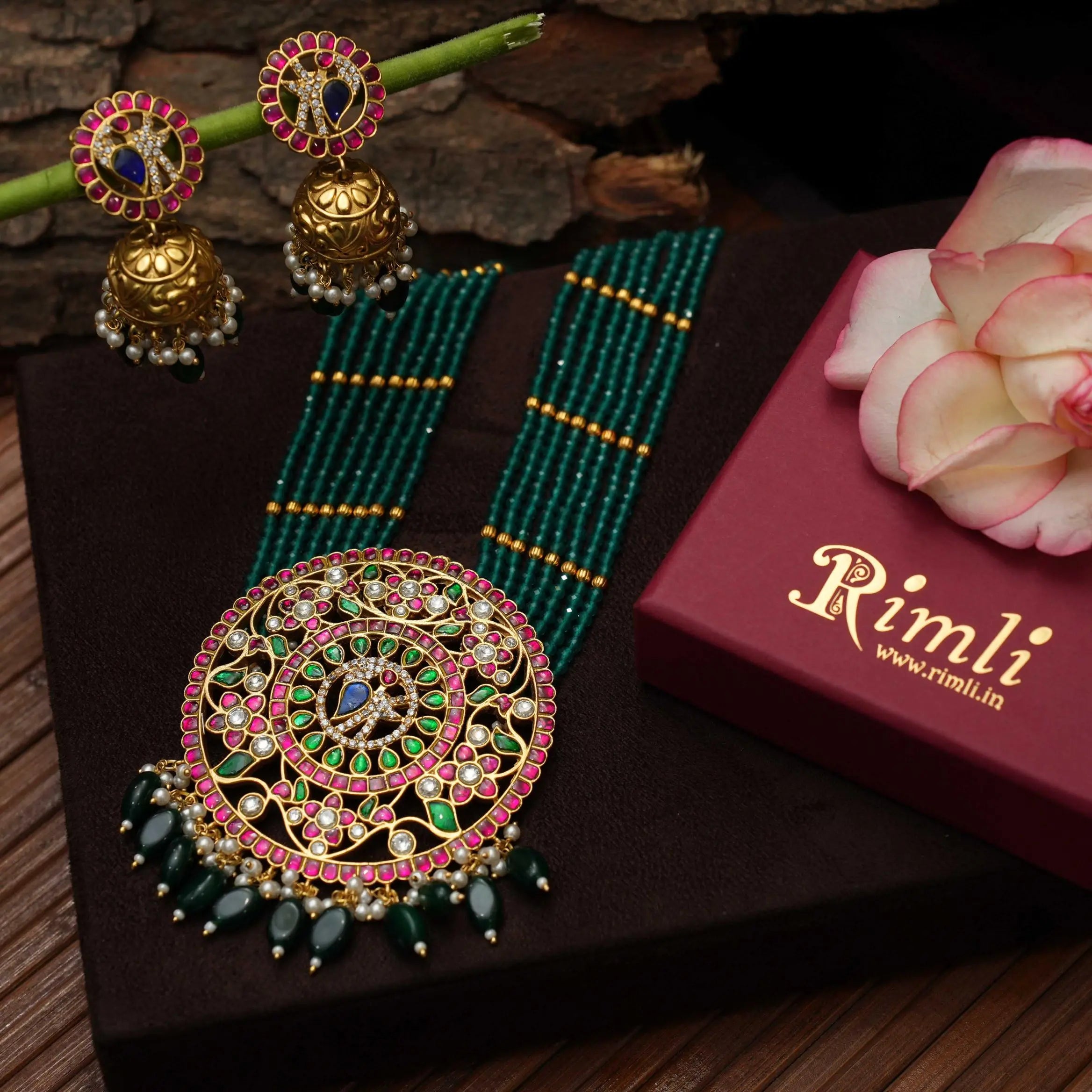 Jivya Beaded Polki Necklace