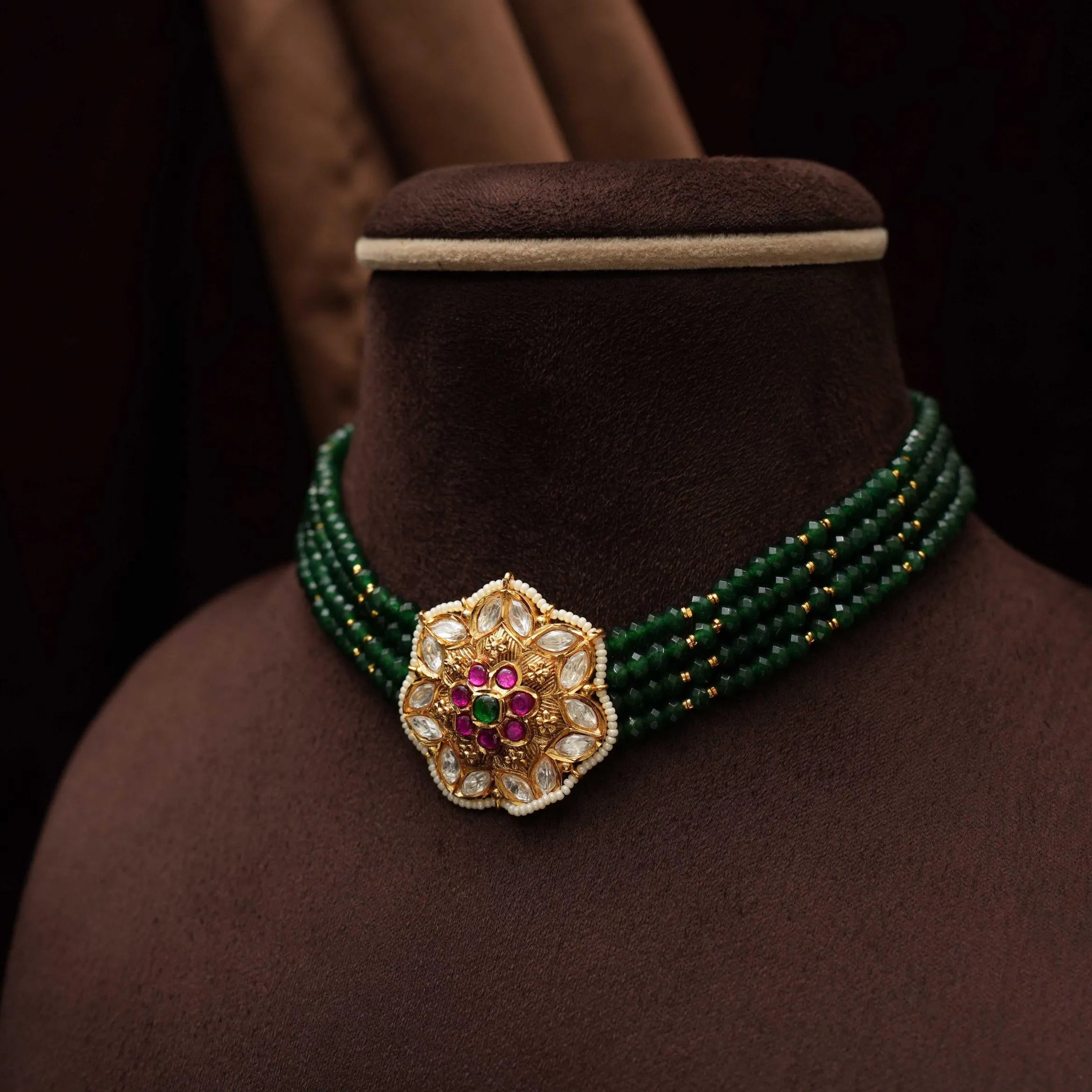 Kaivalya Beaded Choker - Green