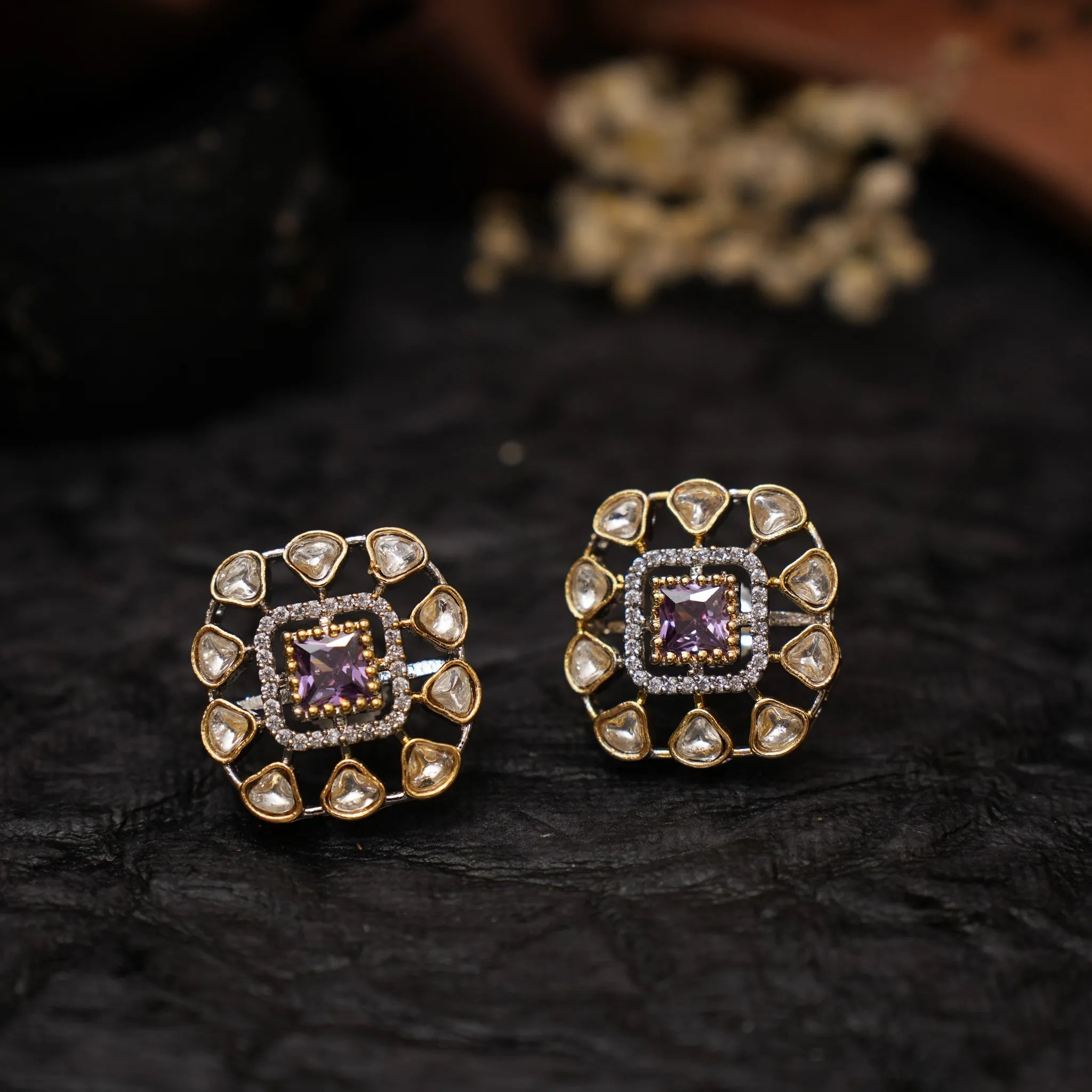 Kaleb Zircon Ear Stud - Lilac