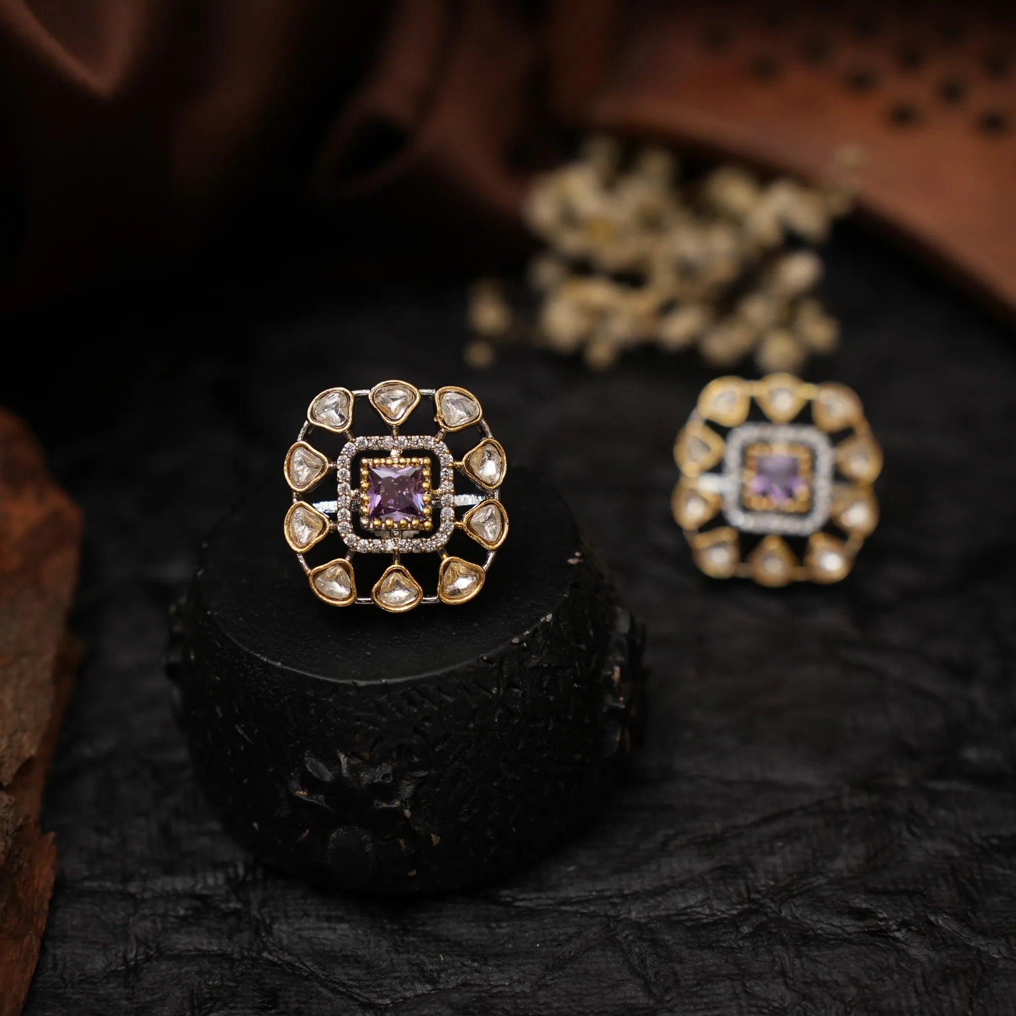 Kaleb Zircon Ear Stud - Lilac