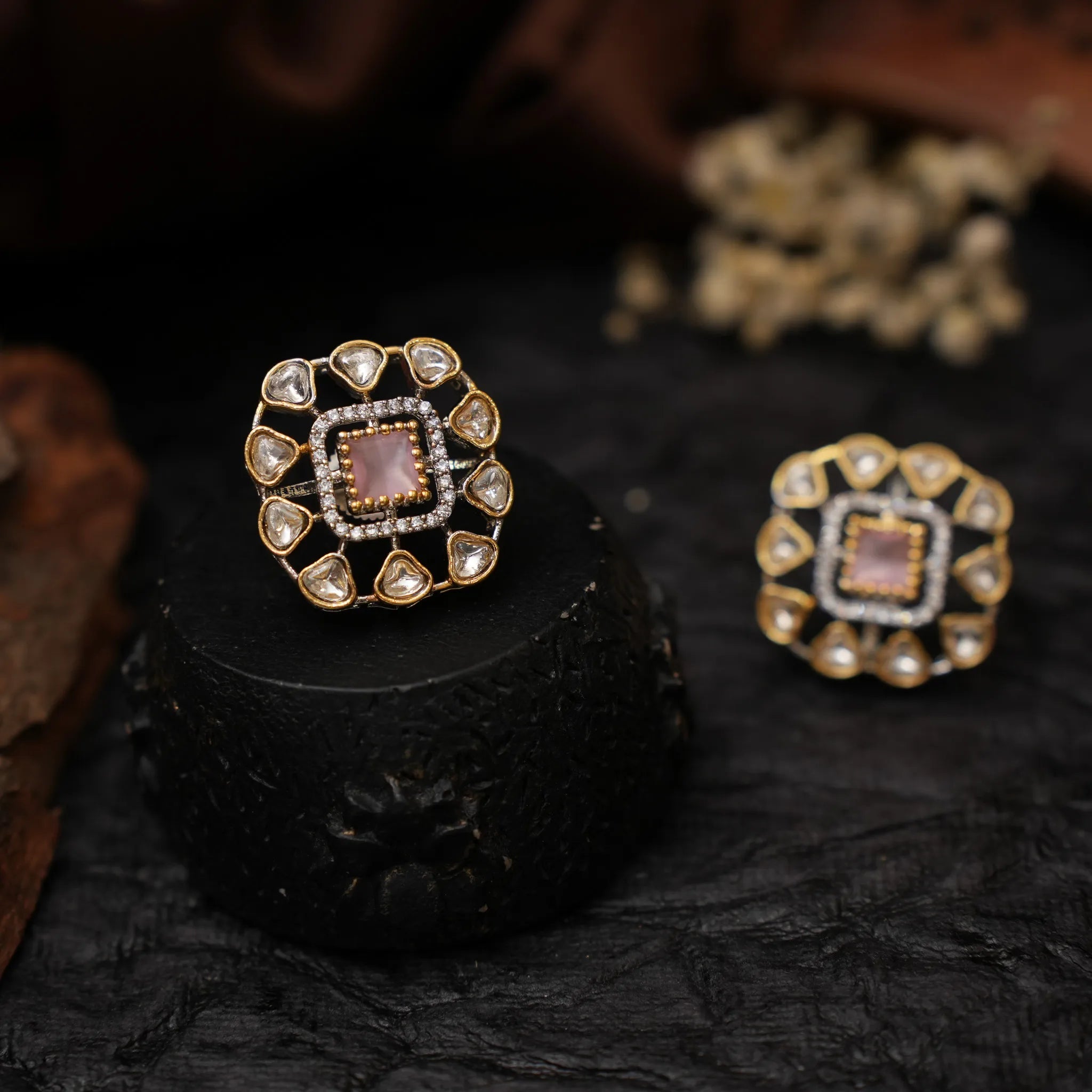 Kaleb Zircon Ear Stud - Pink