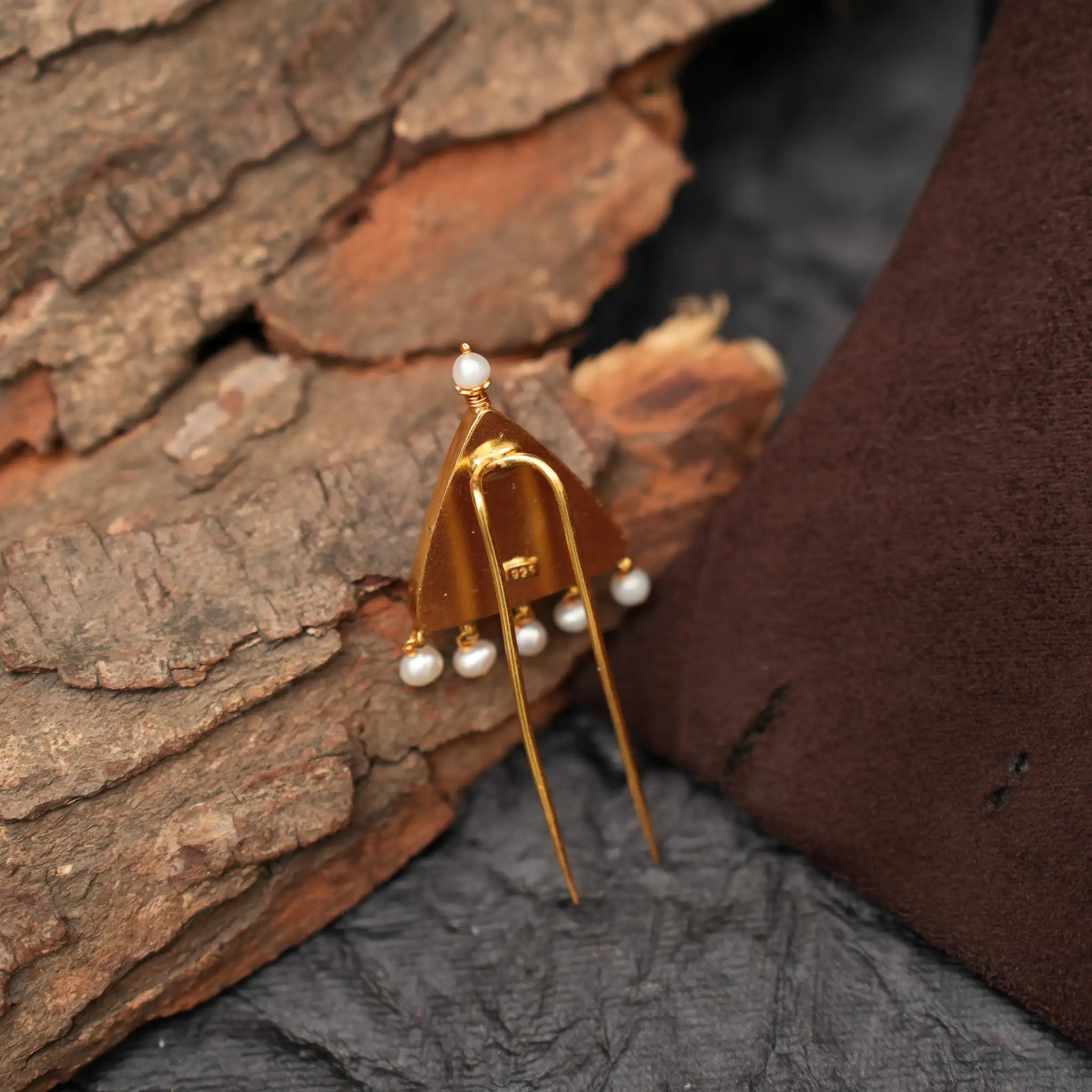 Kalini Silver Hair Pin - Red