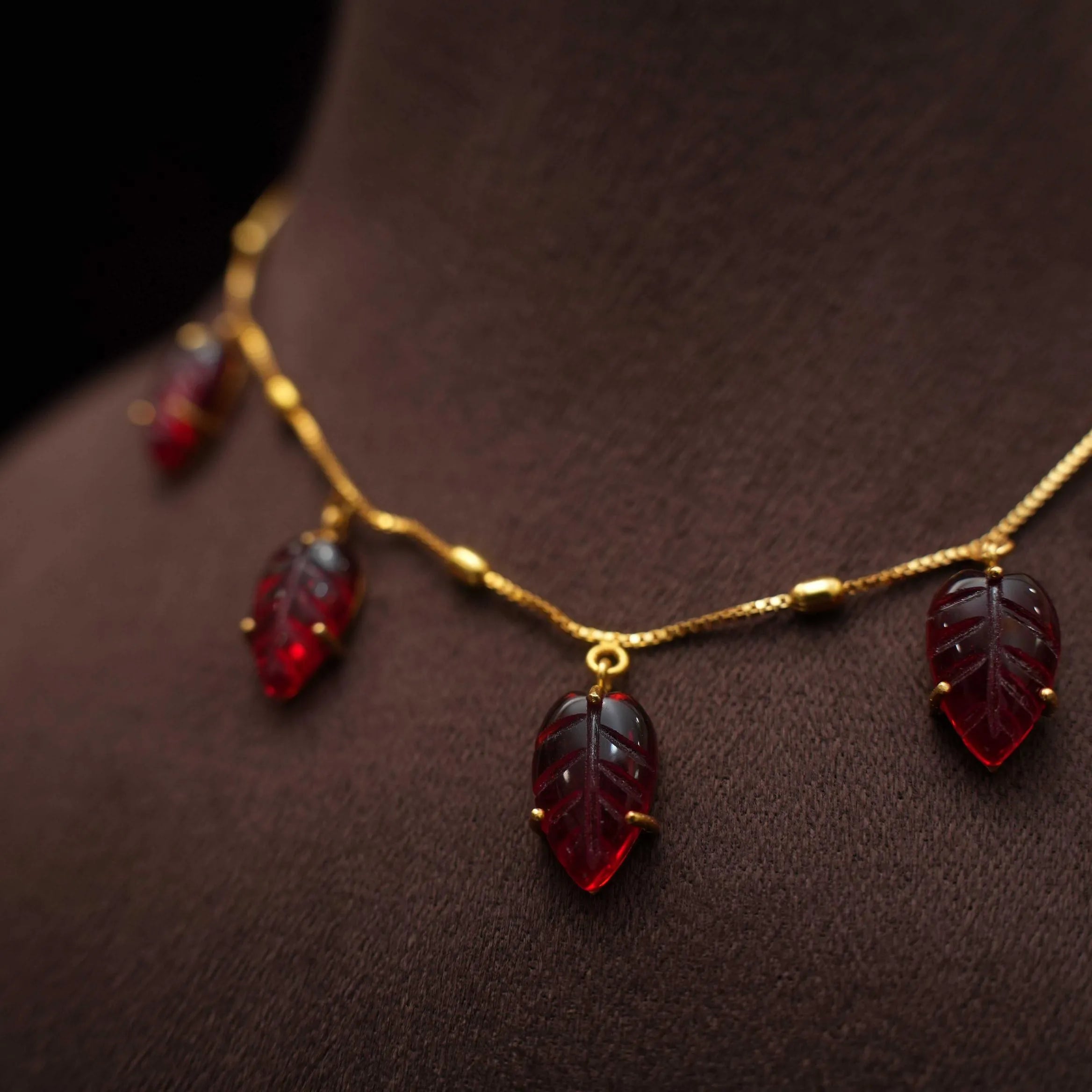 Kalyani Minimalistic Necklace - Red