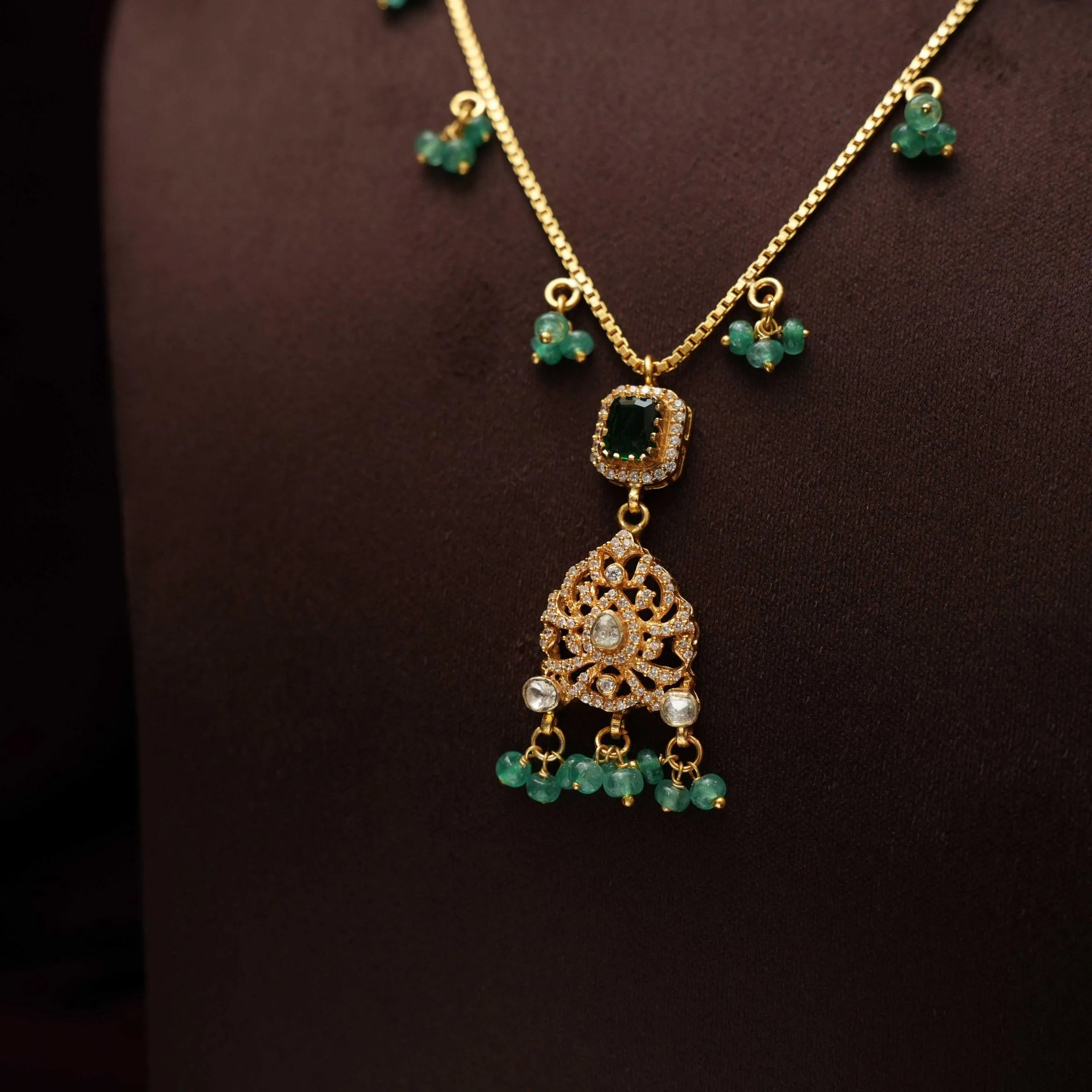 Kanak Silver Chain - Green