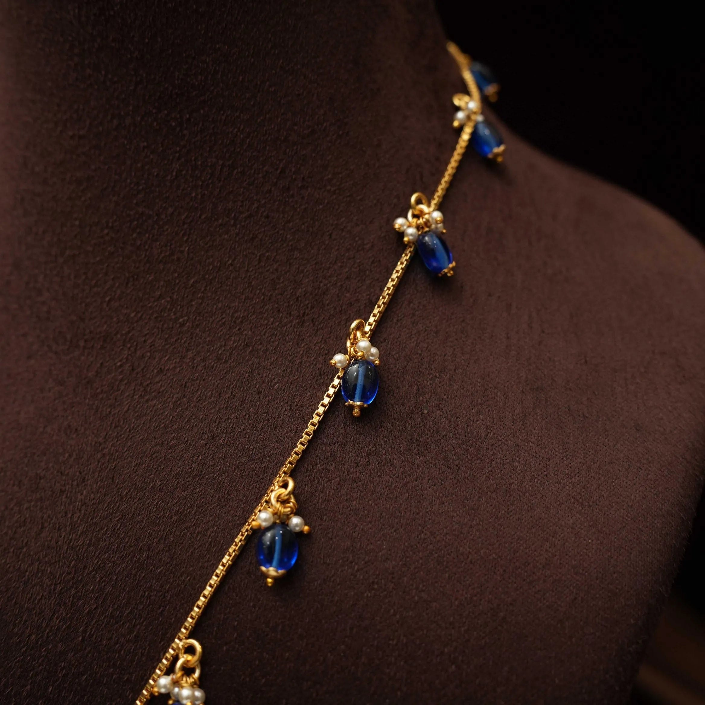 Kanak Silver Chain - Blue