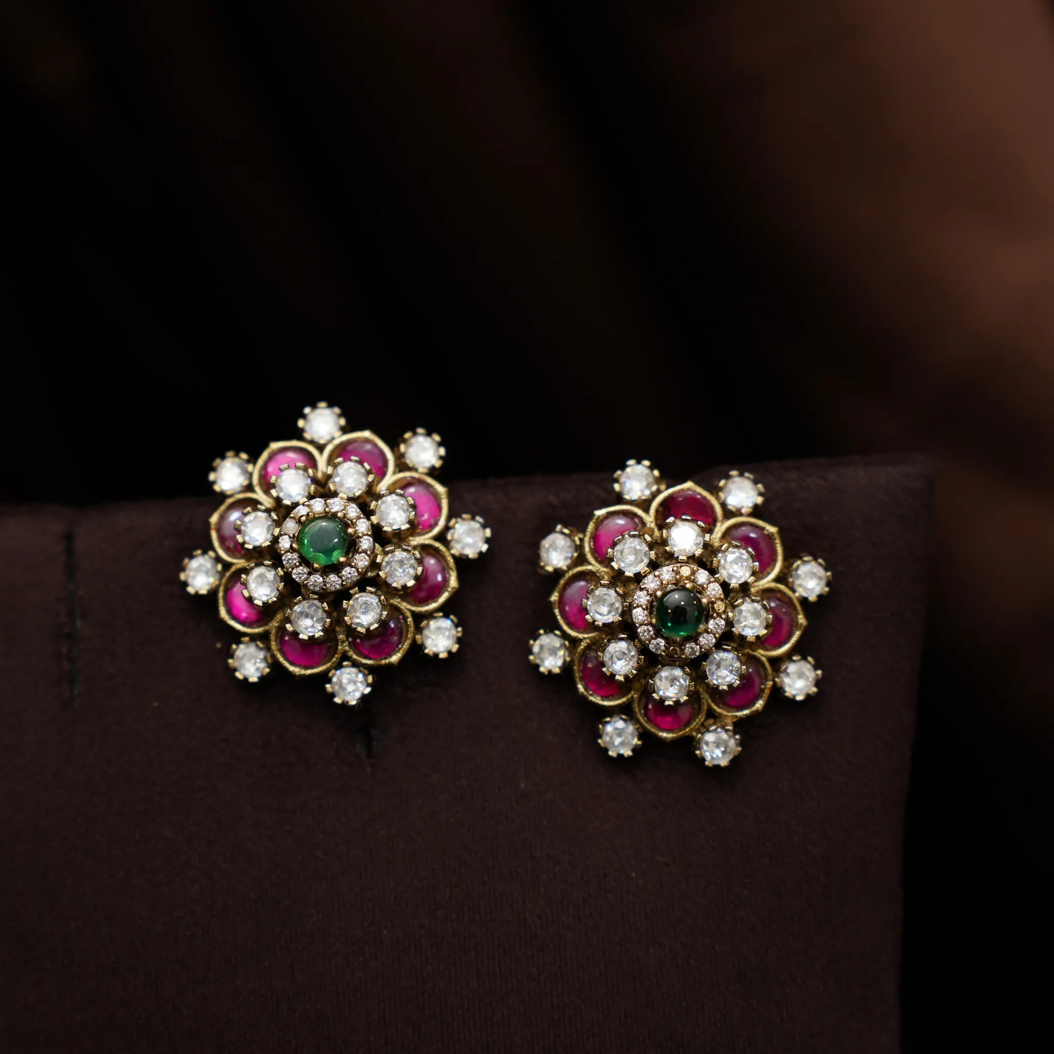 Kapila Moissanite Polki Ear Stud