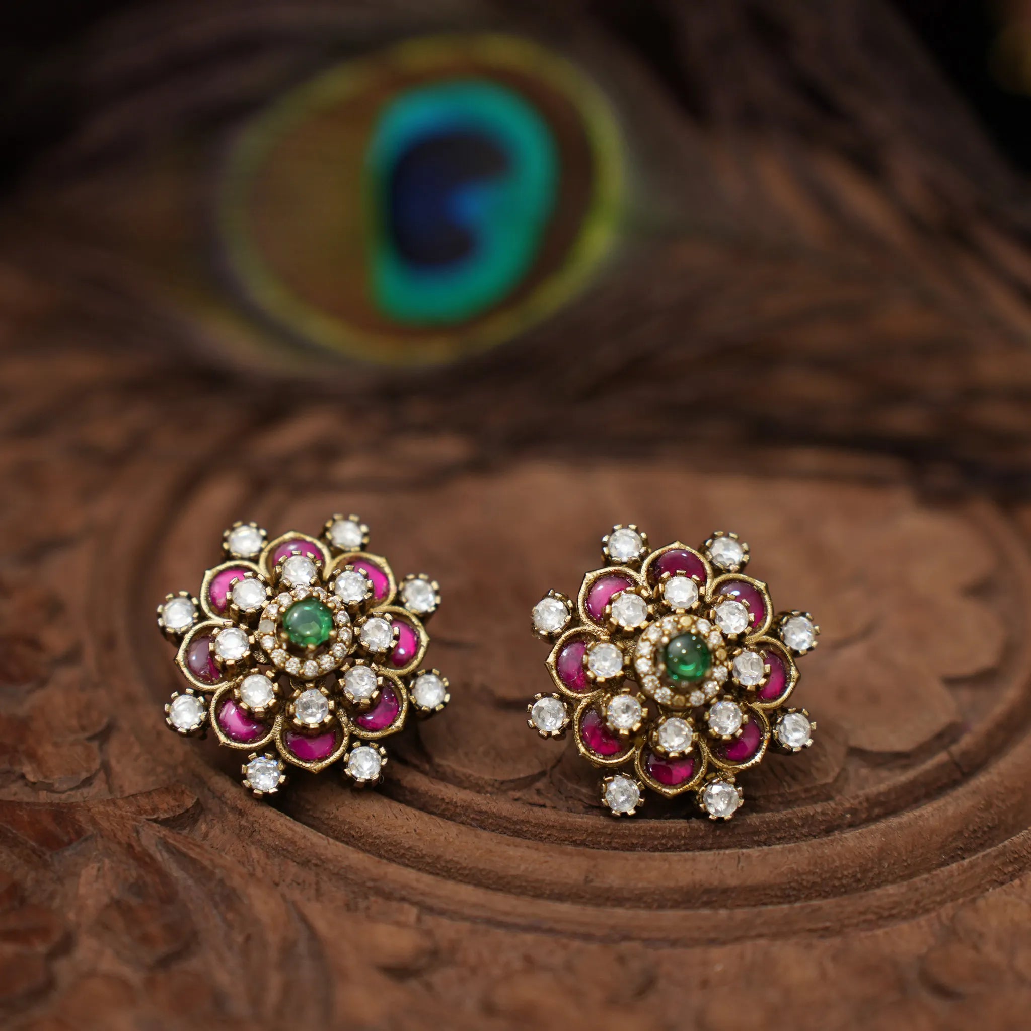 Kapila Moissanite Polki Ear Stud