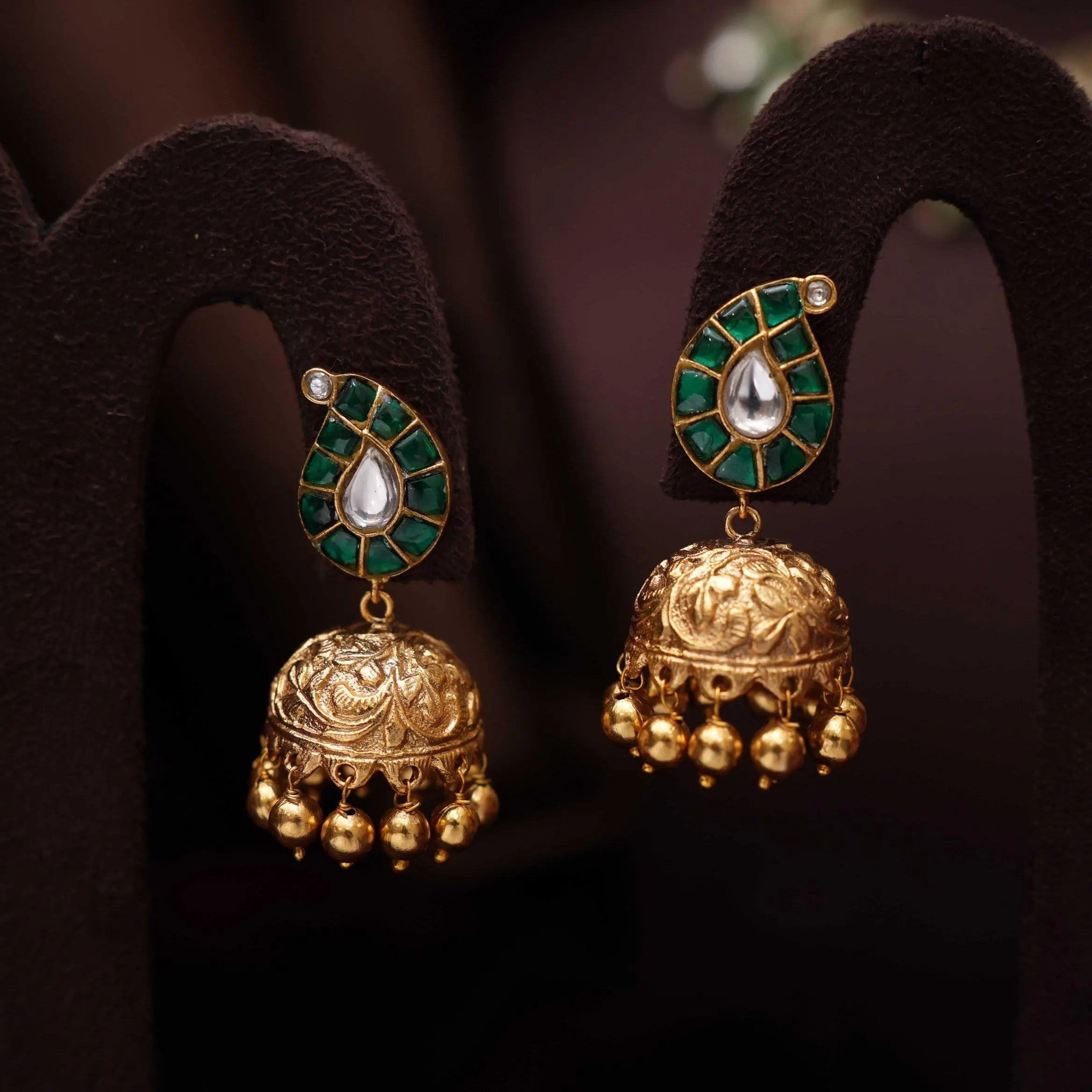 Karvi Mango Necklace Set - Green