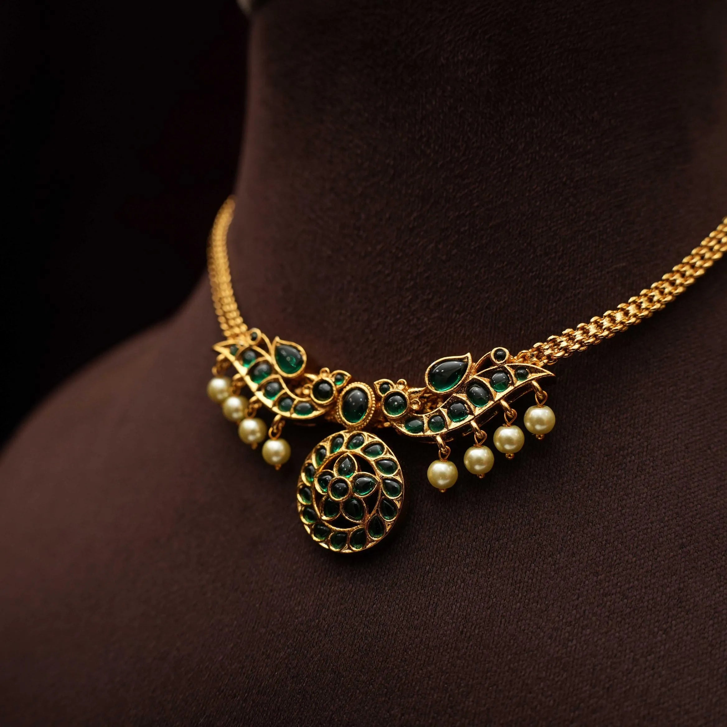 Kaveri Attigai Necklace - Green