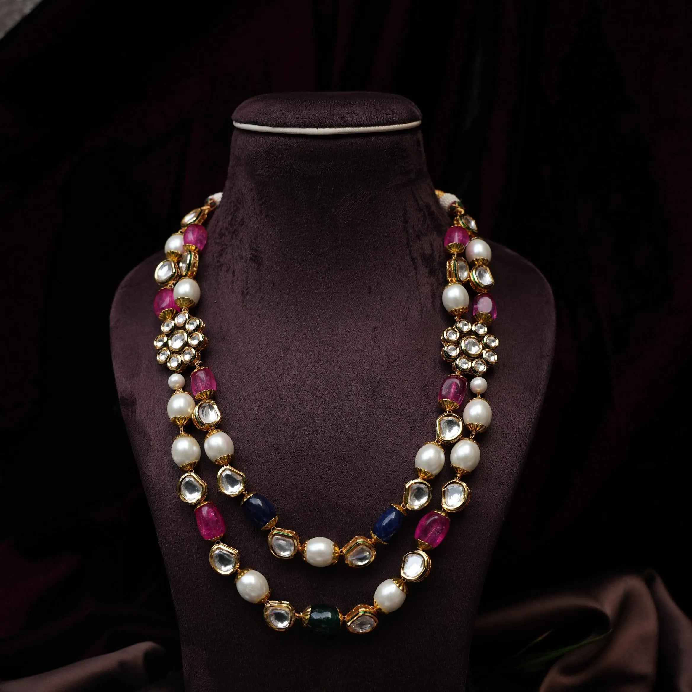 Kavi Multicolor Kundan Necklace
