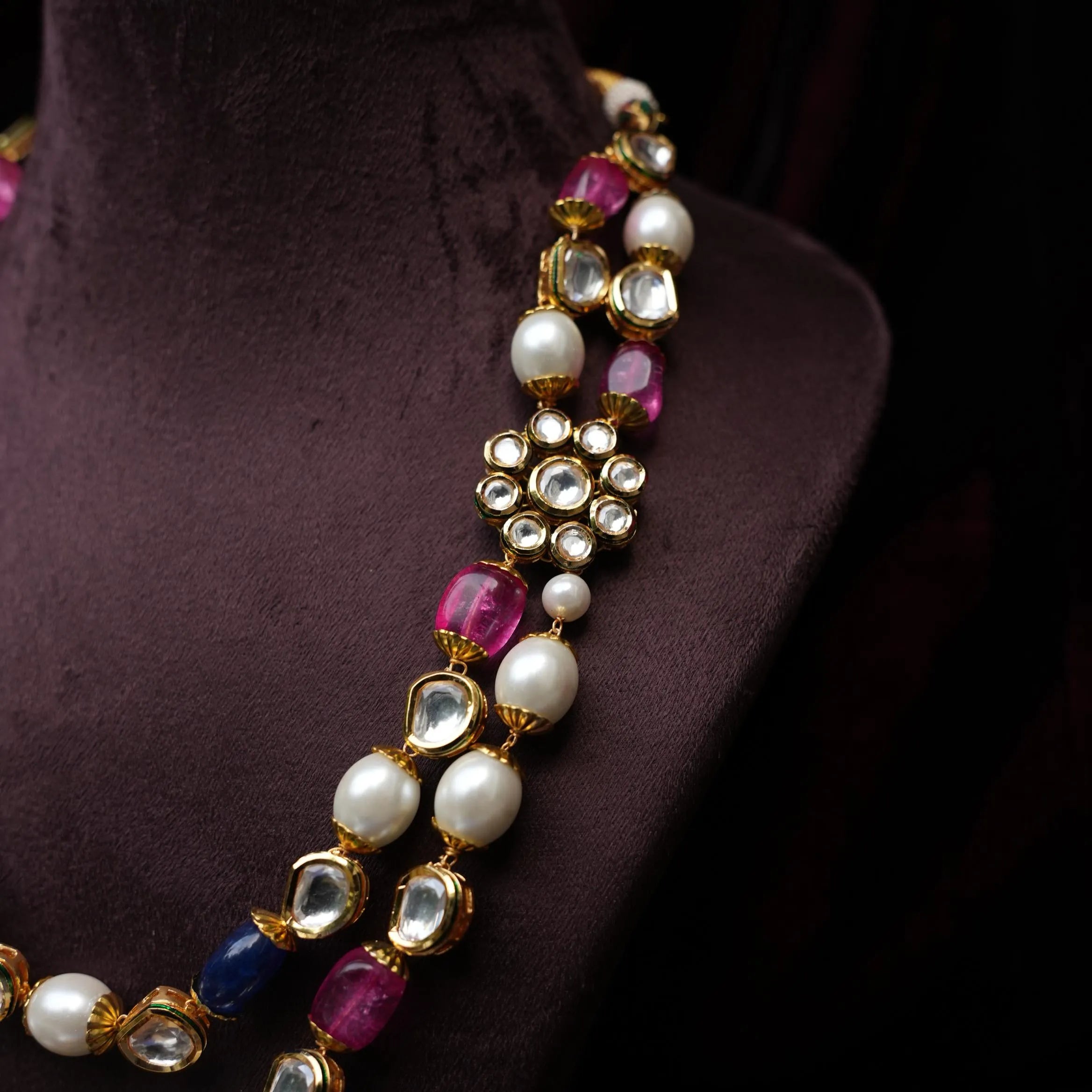 Kavi Multicolor Kundan Necklace