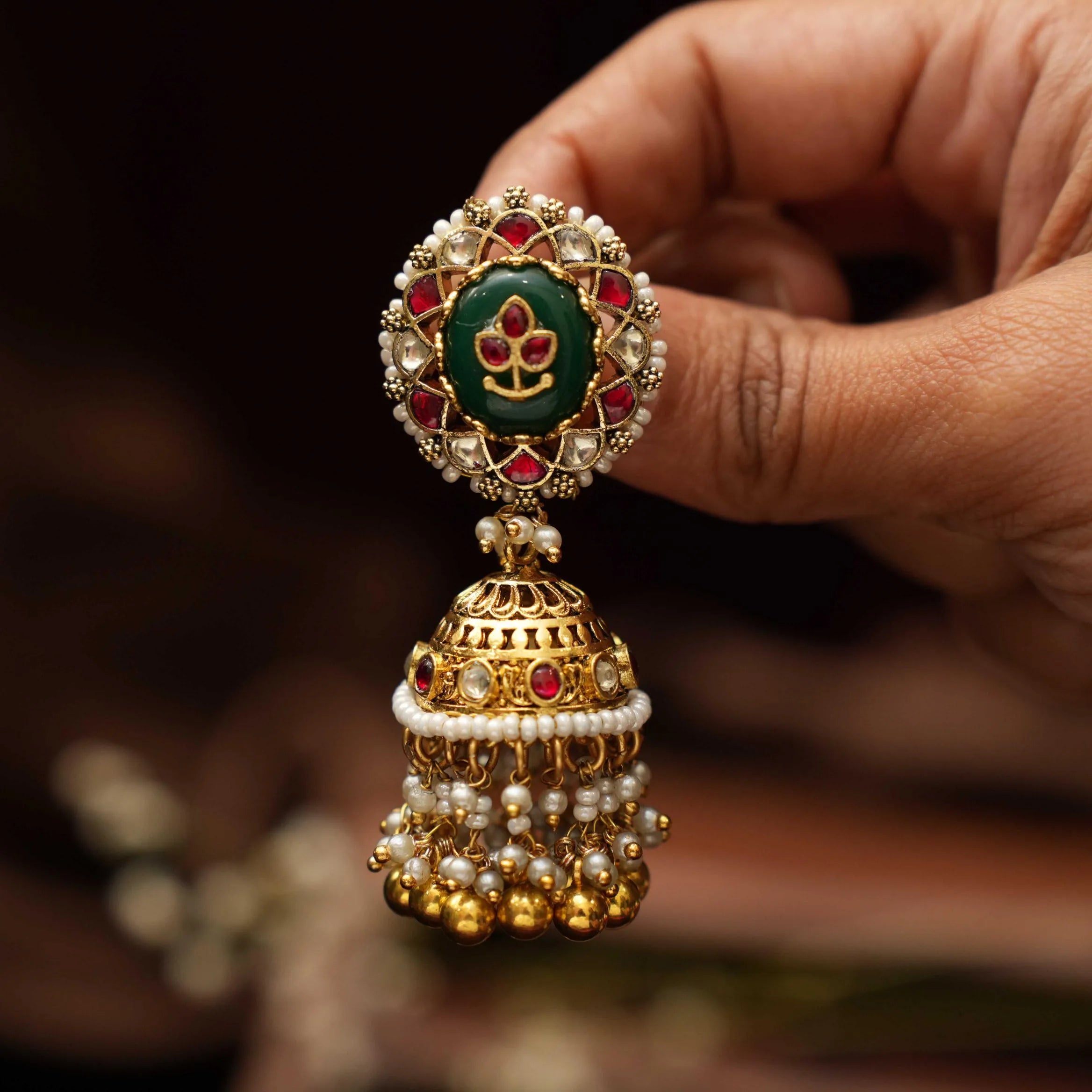 Kavi Polki Jhumka Earirngs