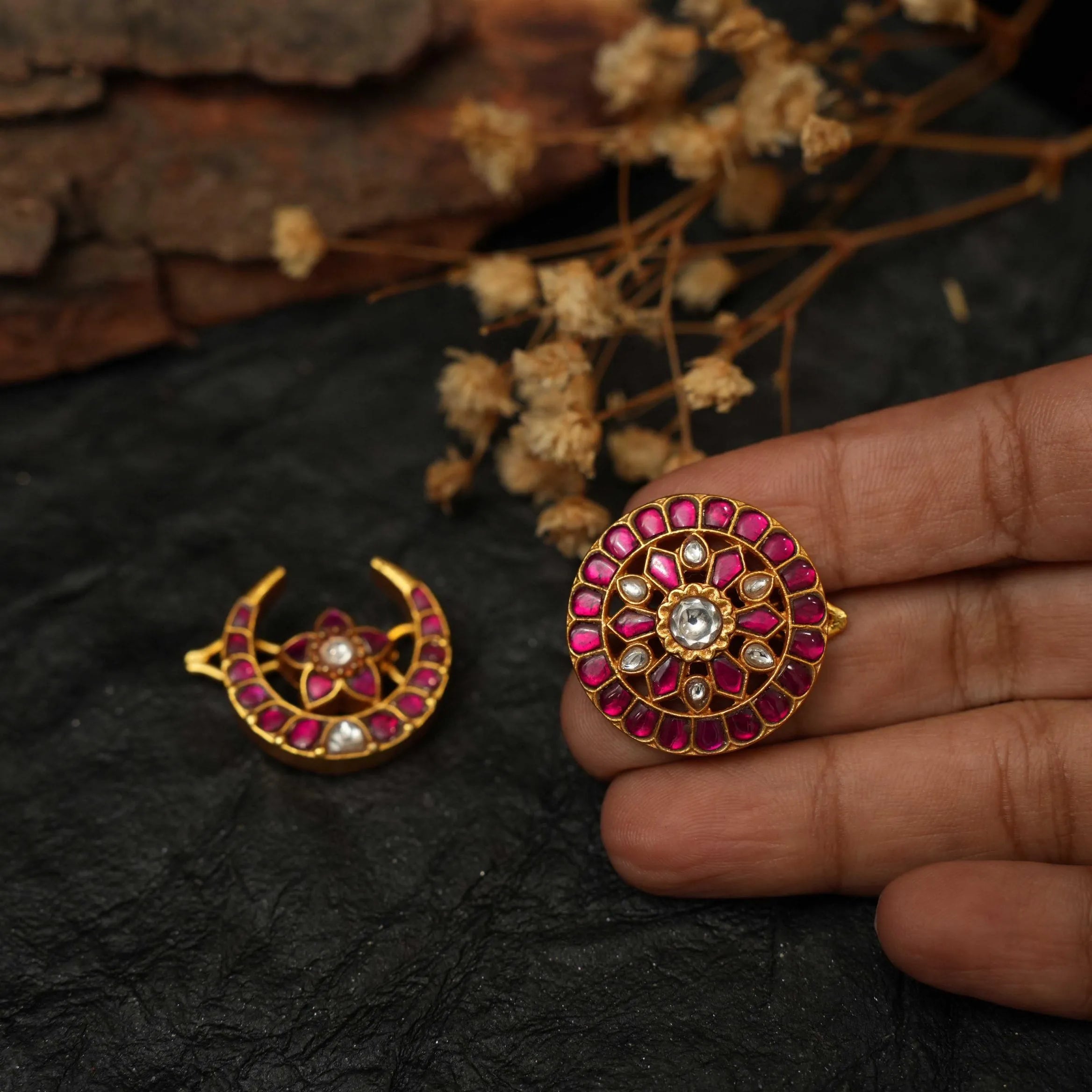 Kavi Sun and Moon Silver Hair Accessory - Jesse