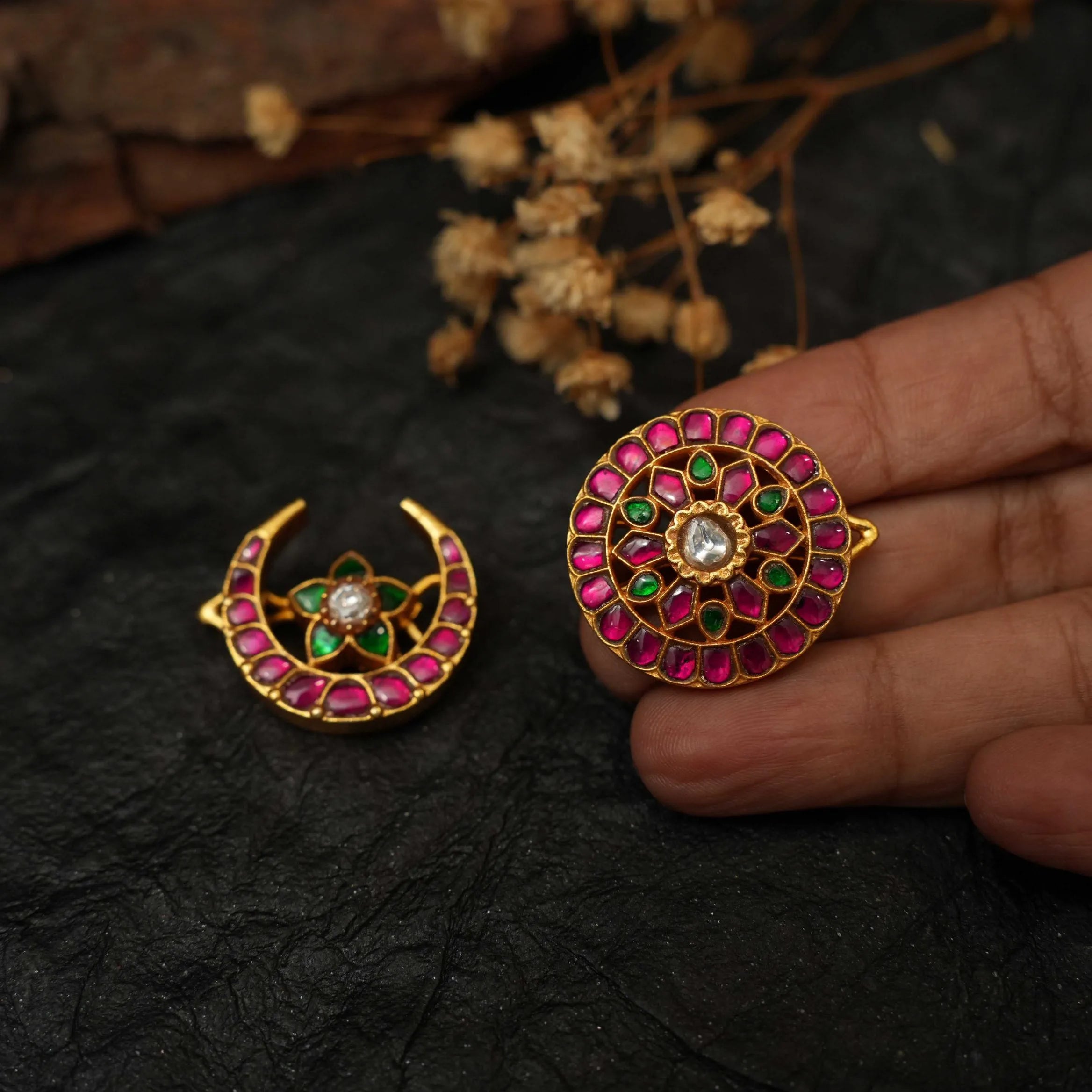 Kavi Sun and Moon Silver Hair Accessory - Lena