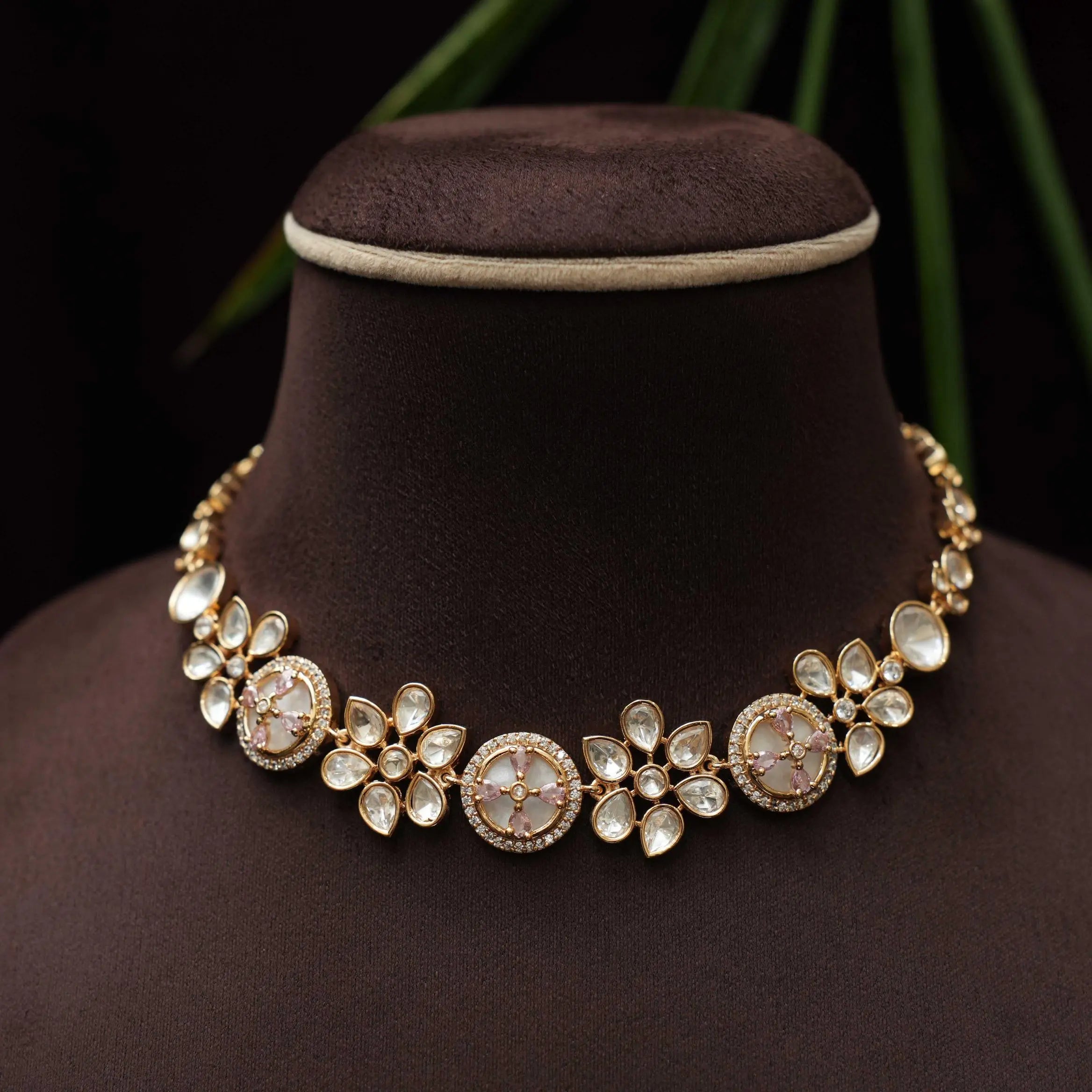 Khadija Polki Choker - Light Pink