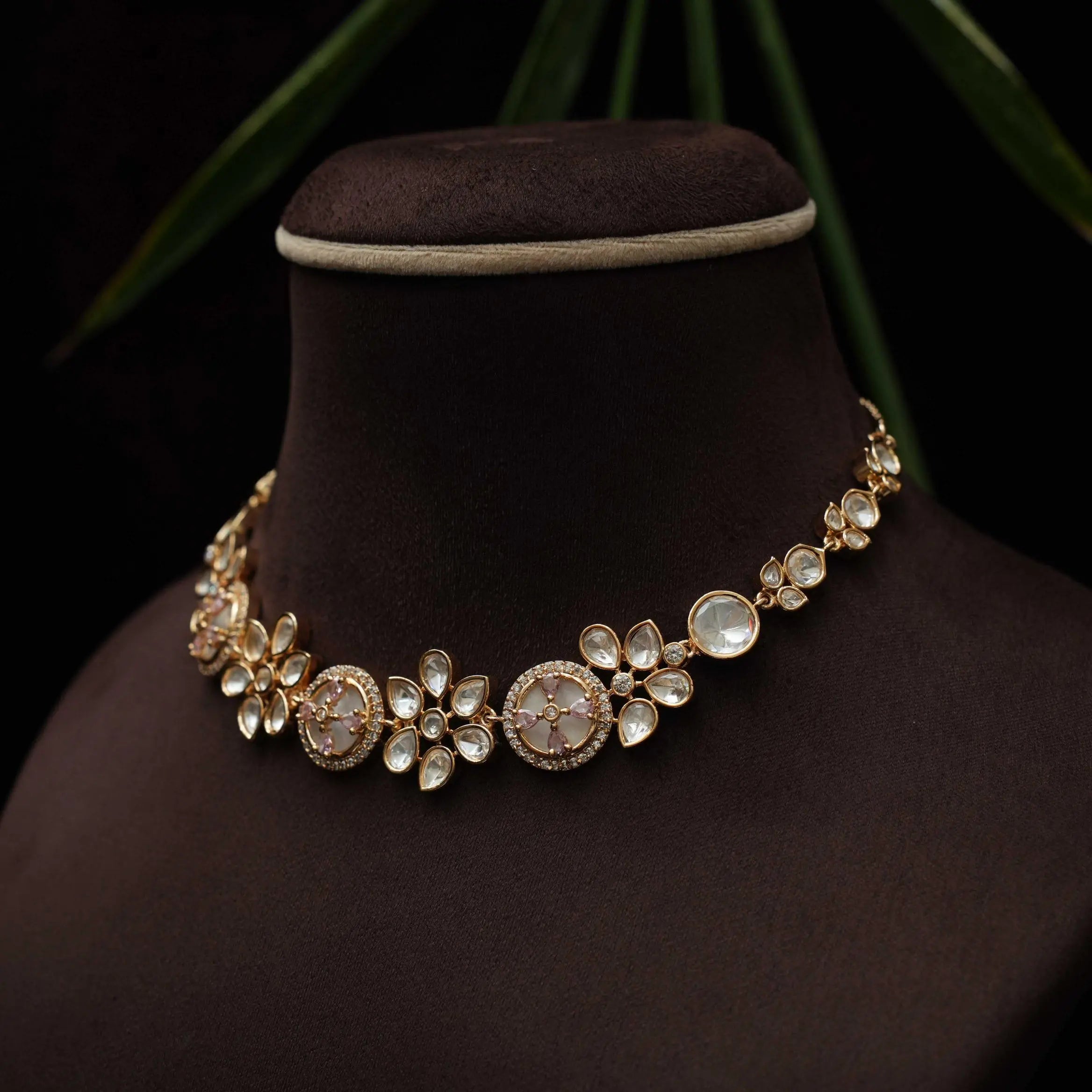 Khadija Polki Choker - Light Pink