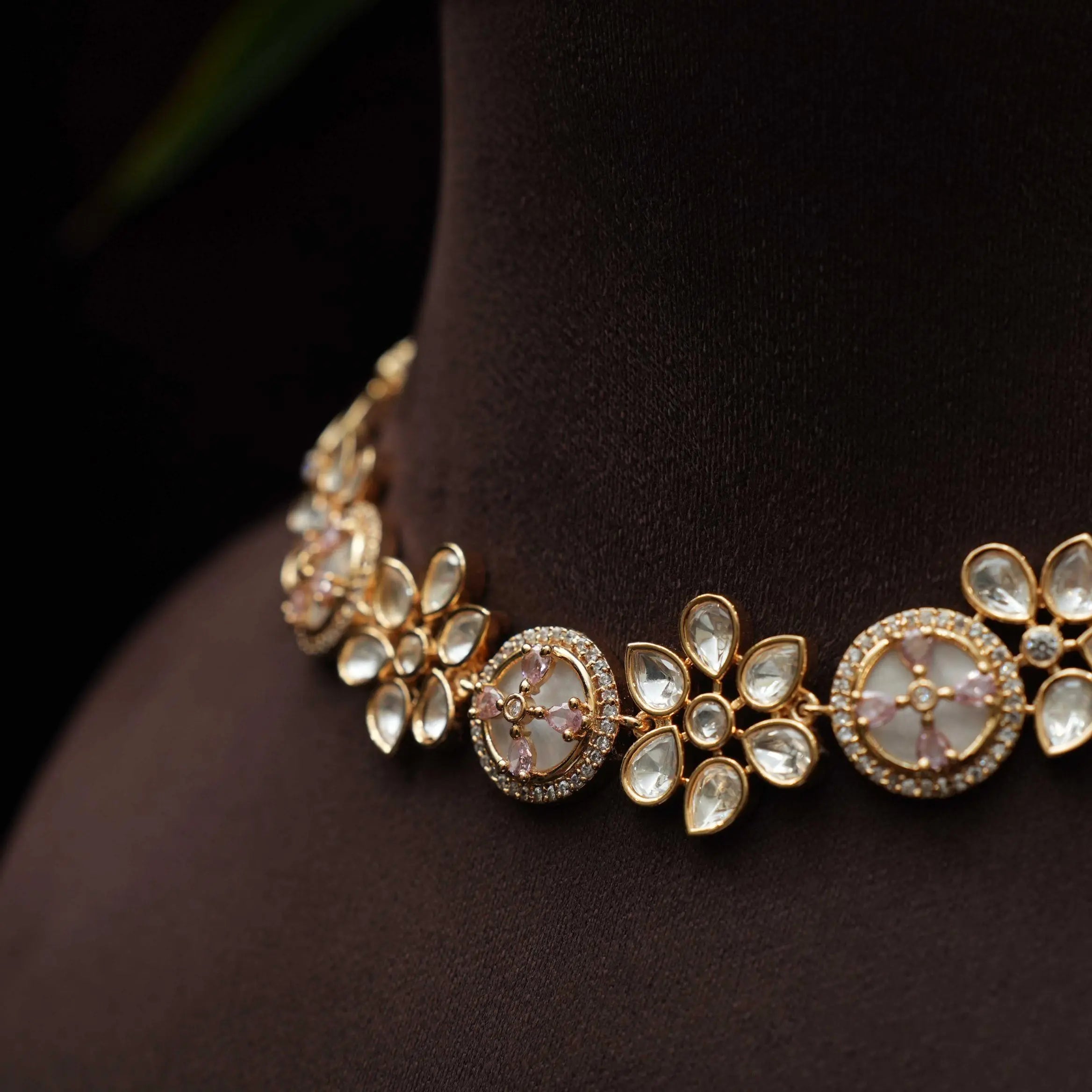 Khadija Polki Choker - Light Pink