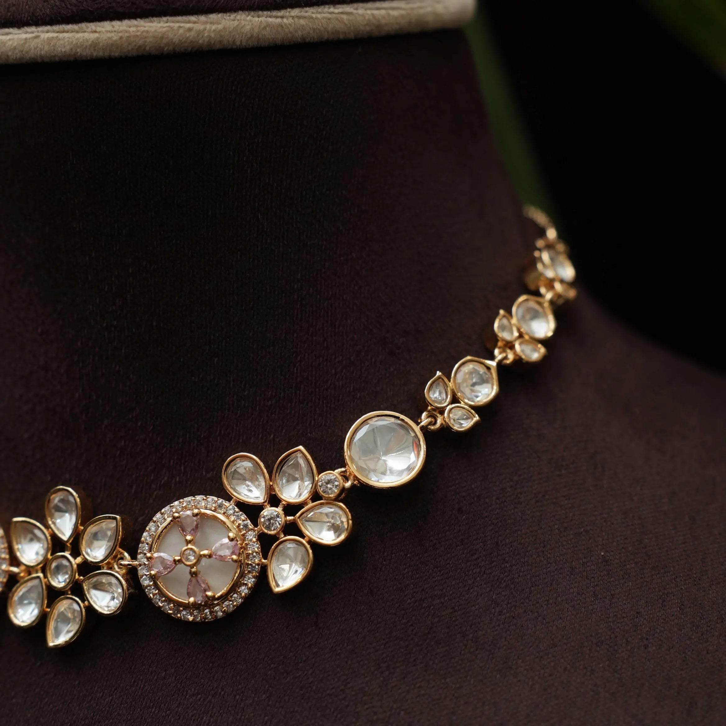 Khadija Polki Choker - Light Pink