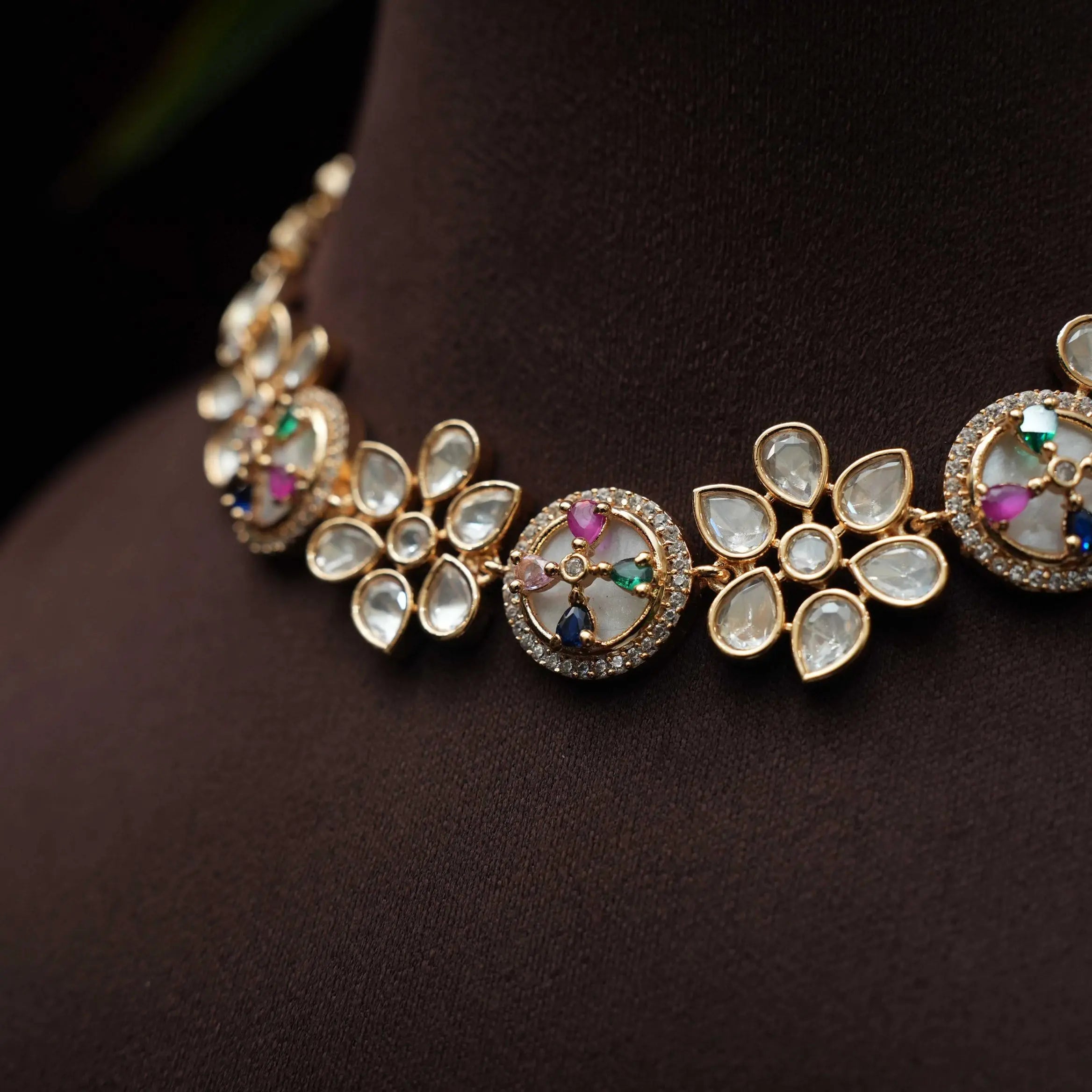 Khadija Polki Choker - Multicolor