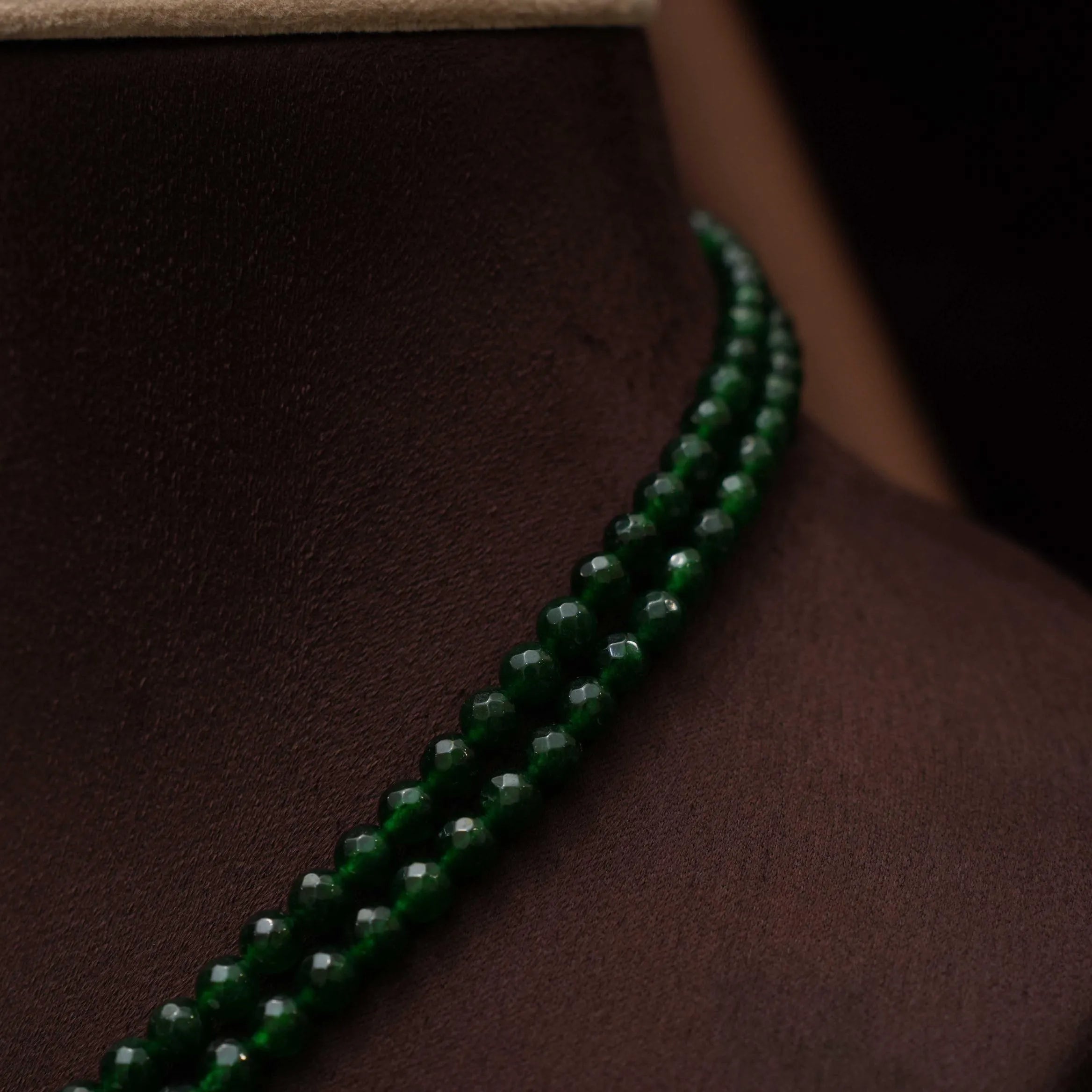 Khusi Beaded Polki Necklace - Red