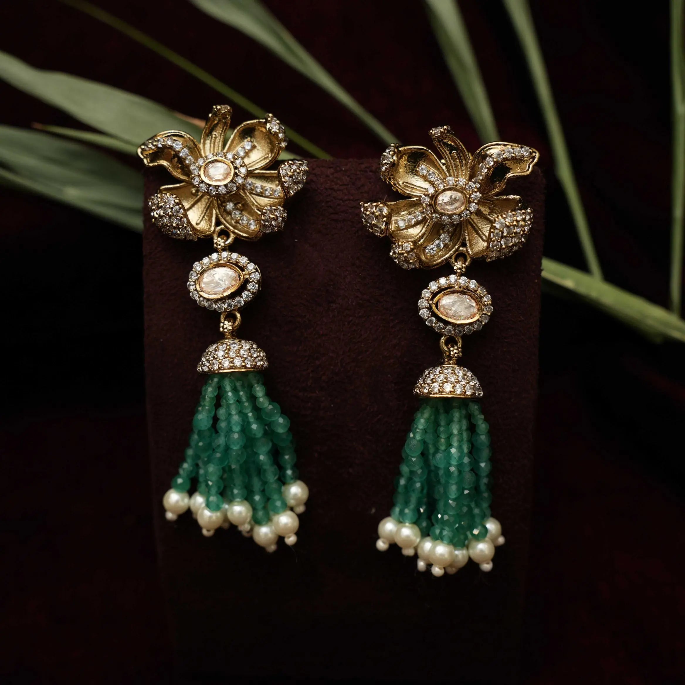 Kripa Zircon Designer Necklace - Green