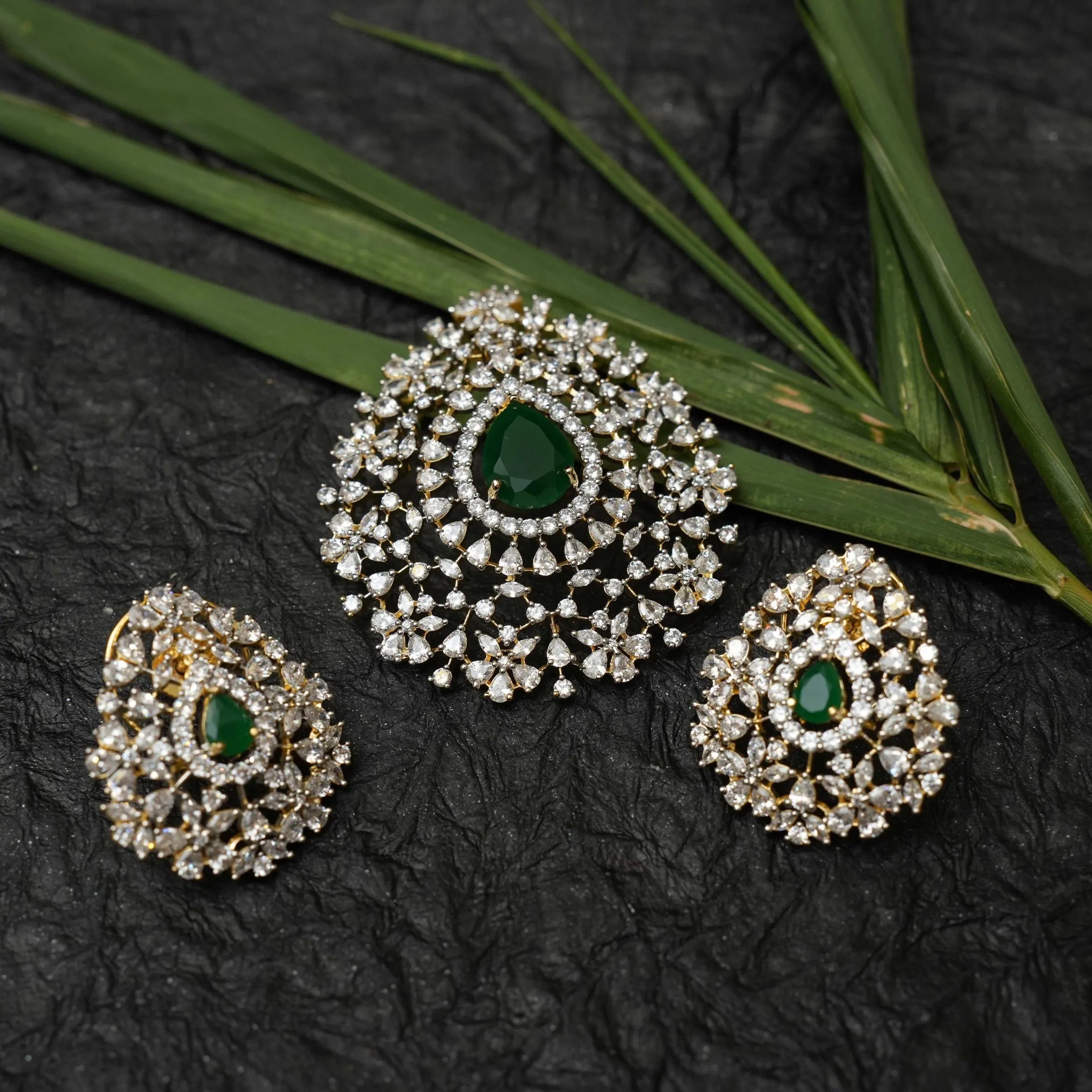 Kripa Zircon Pendant - Green