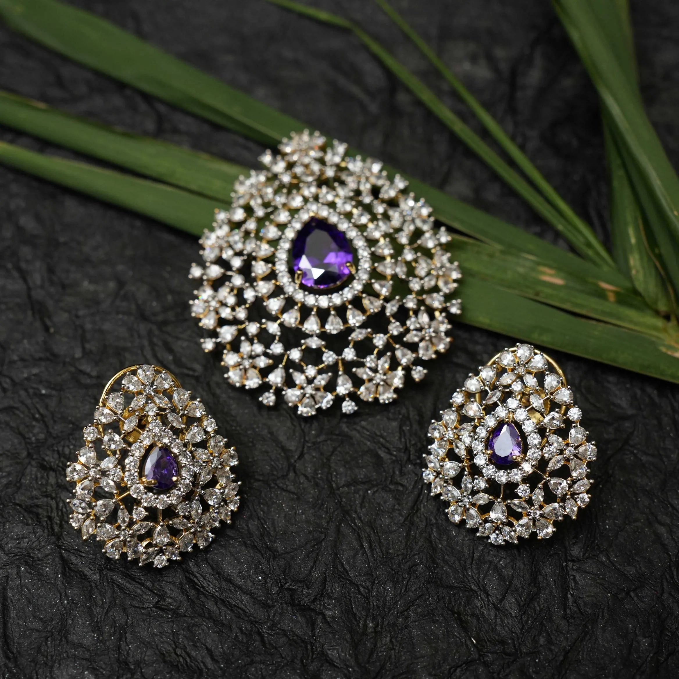 Kripa Zircon Pendant - Purple