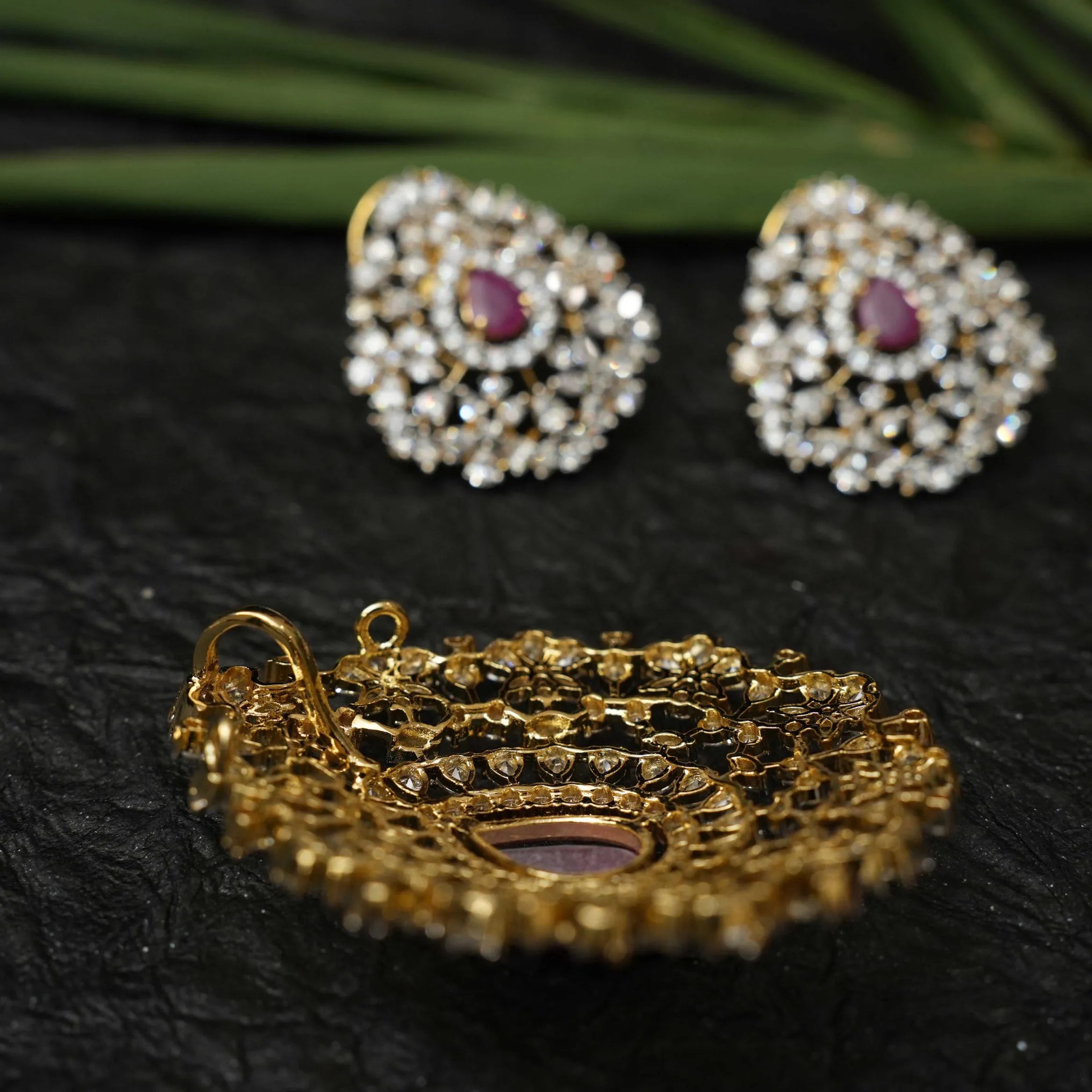 Kripa Zircon Pendant - Reddish Pink