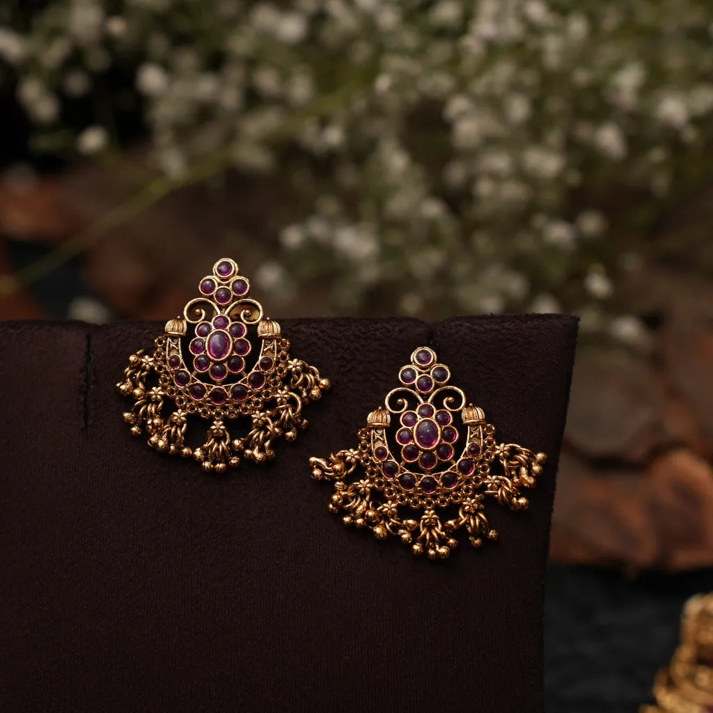 Krithya Antique Chandbali Earrings