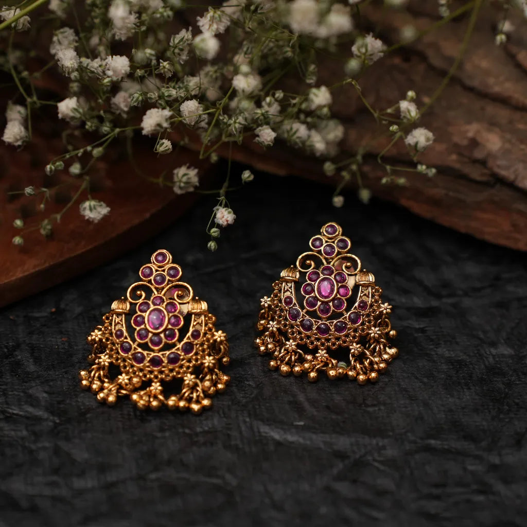 Krithya Antique Chandbali Earrings