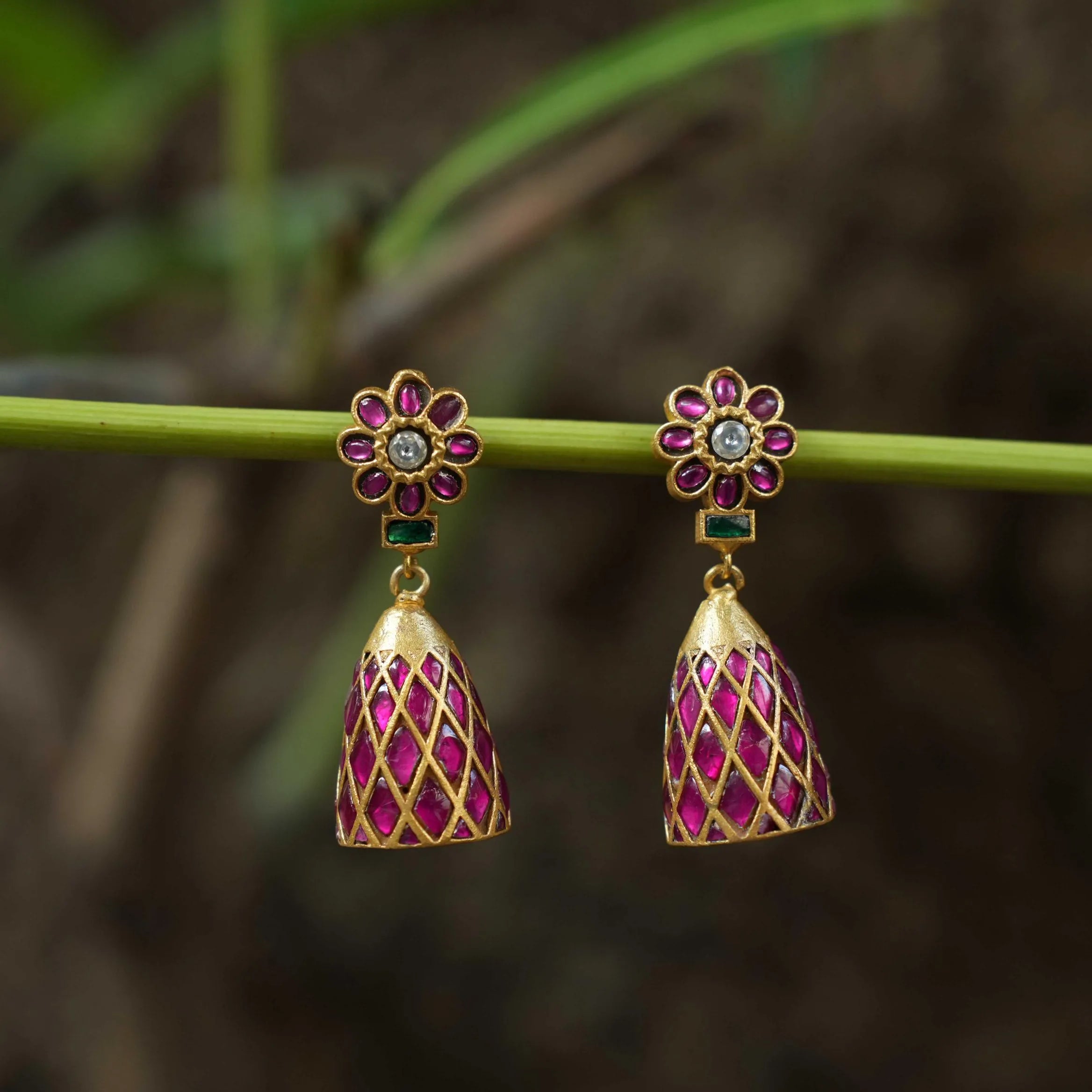 Kritida Polki Jhumka Earrings