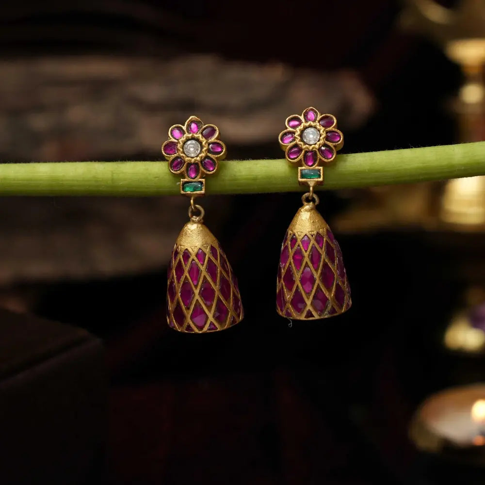 Kritida Polki Jhumka Earrings