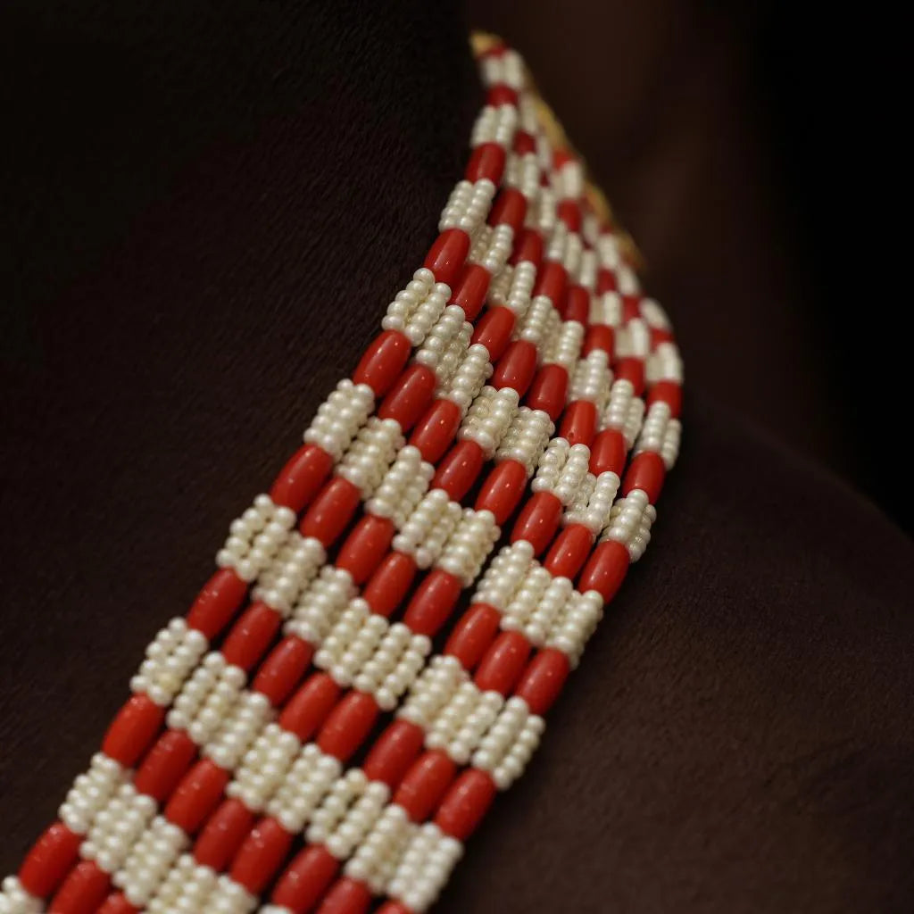 Krupa Beaded Coral Necklace