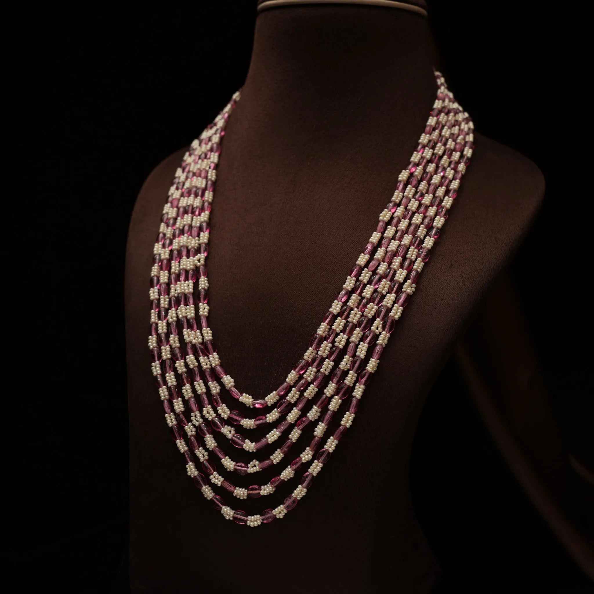 Krupa Beaded Necklace - Pink