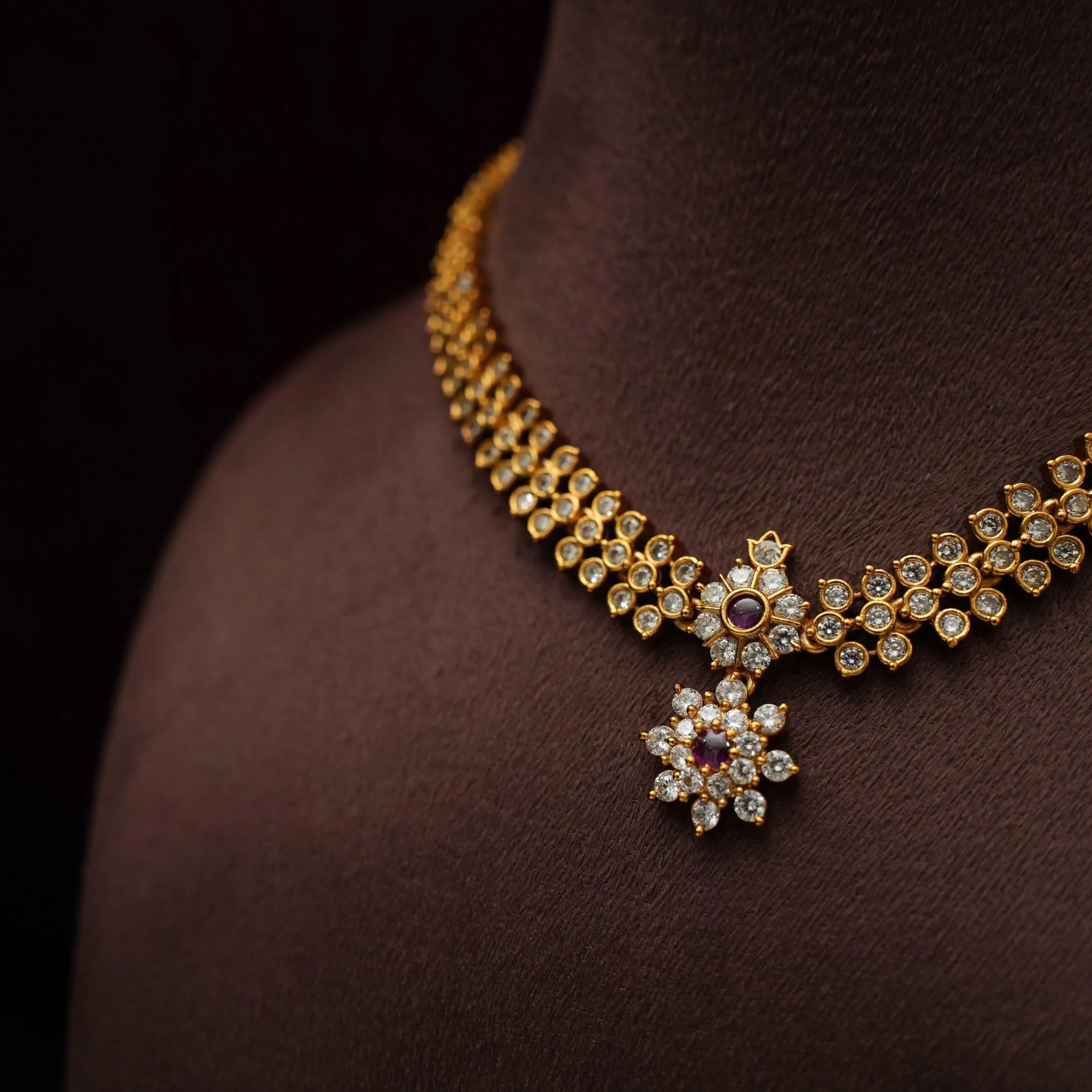 Lakisha Zircon Necklace - Red