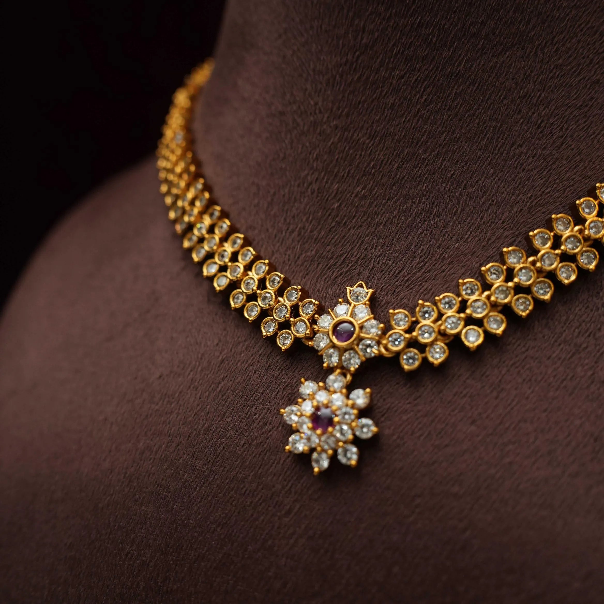 Lakisha Zircon Necklace - Red